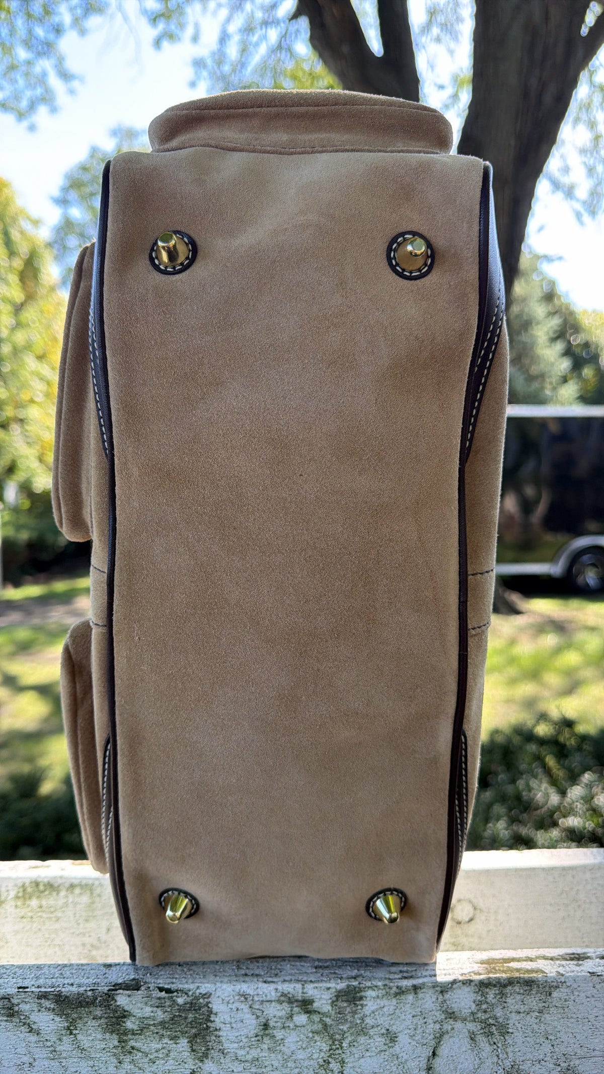 Vintage Coach Daphne Legacy Suede & Leather Satchel Bag 3681