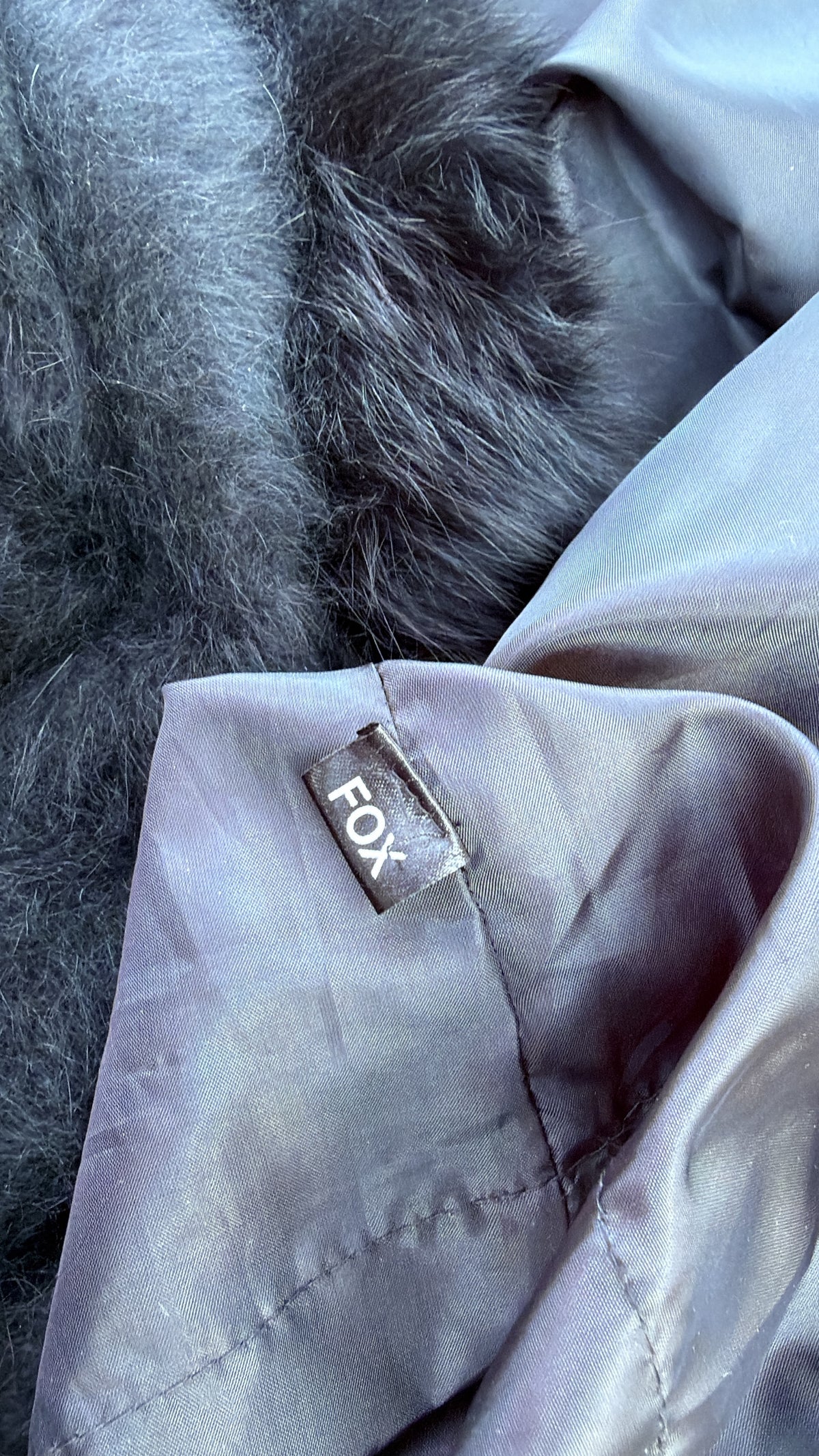 Vintage Angora Coat with Fox Trim