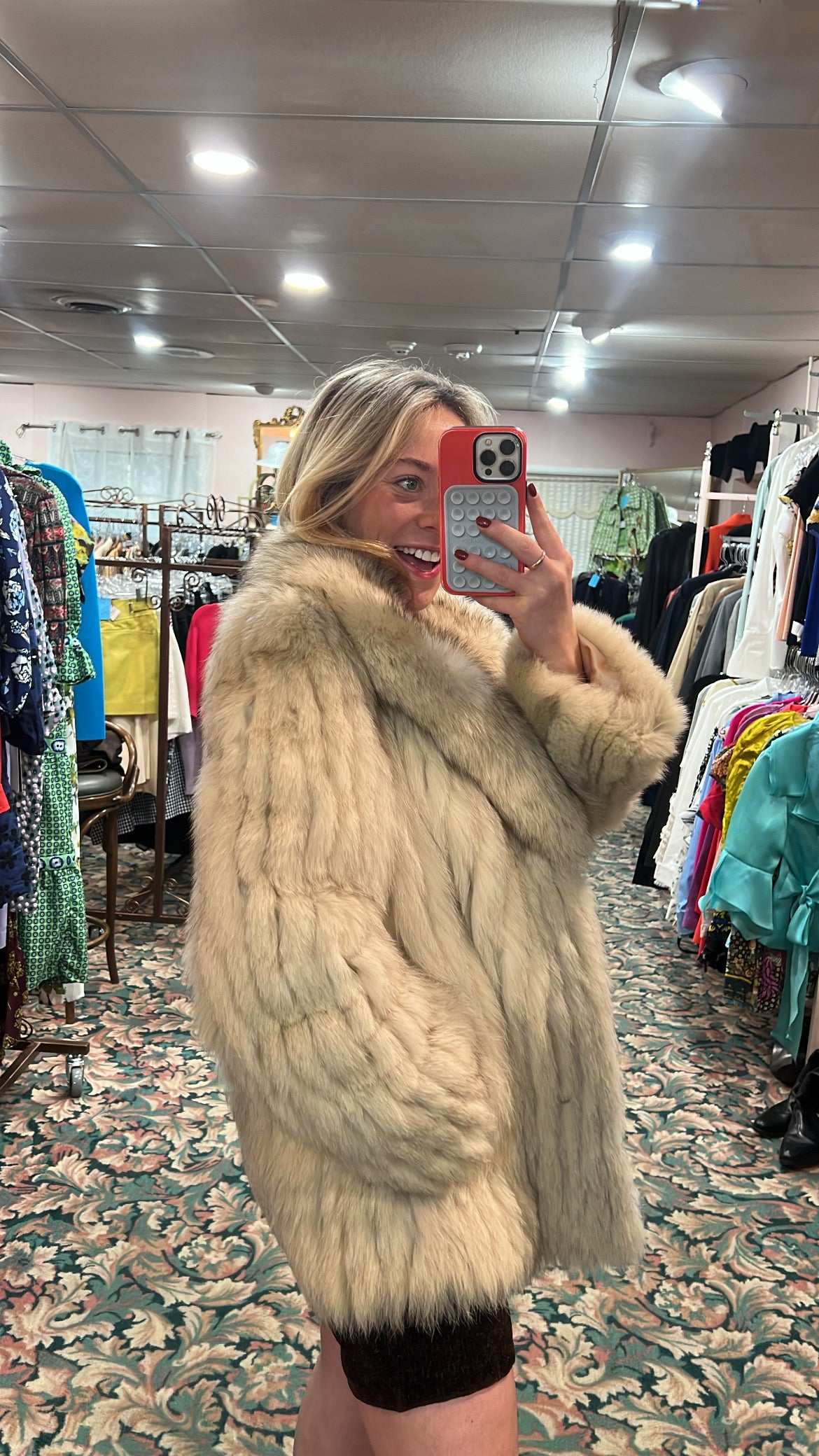 Blue Fox Fur Jacket