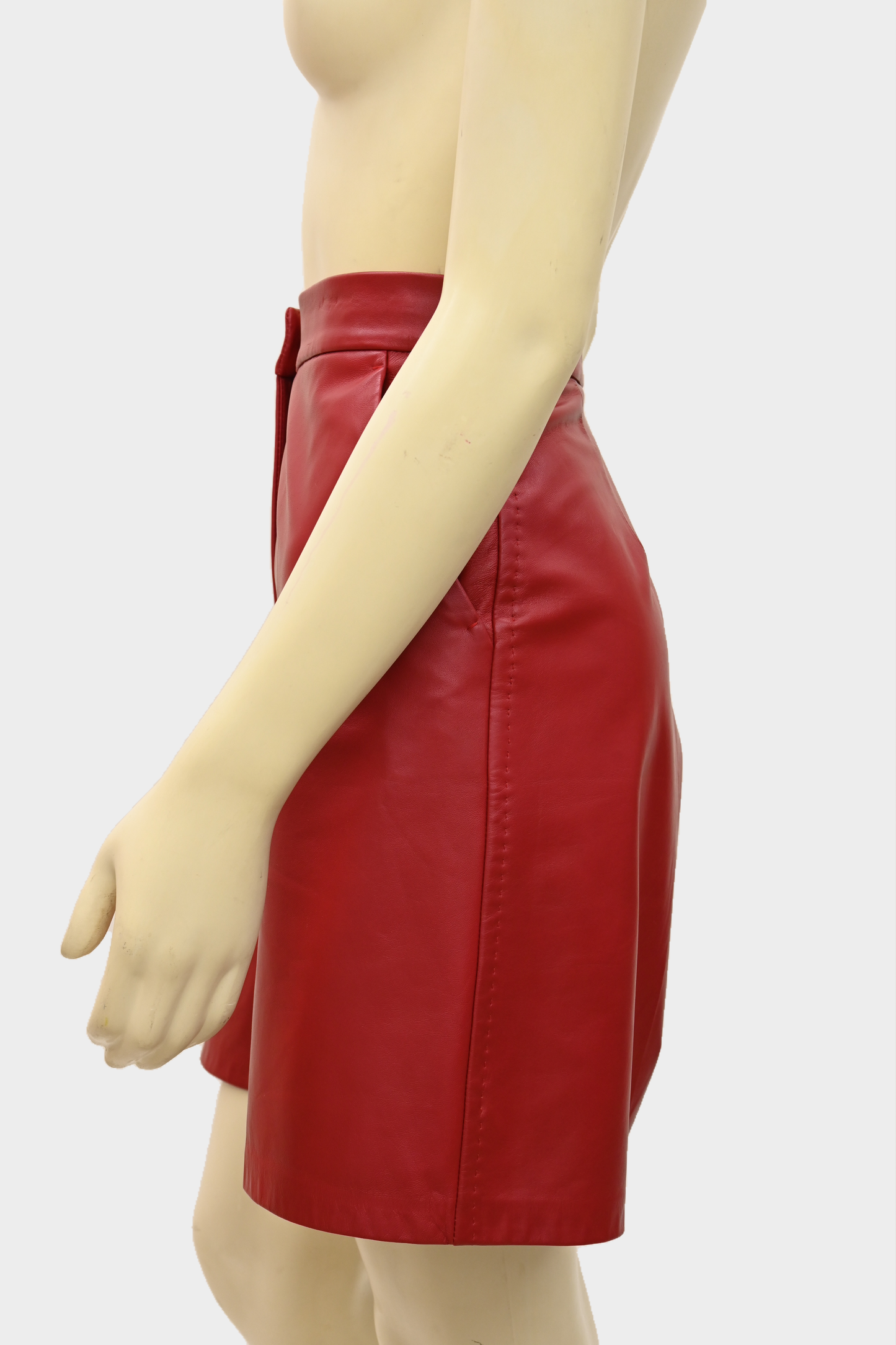 Max Mara 'Lacuna' Lamb Leather Bermuda Shorts