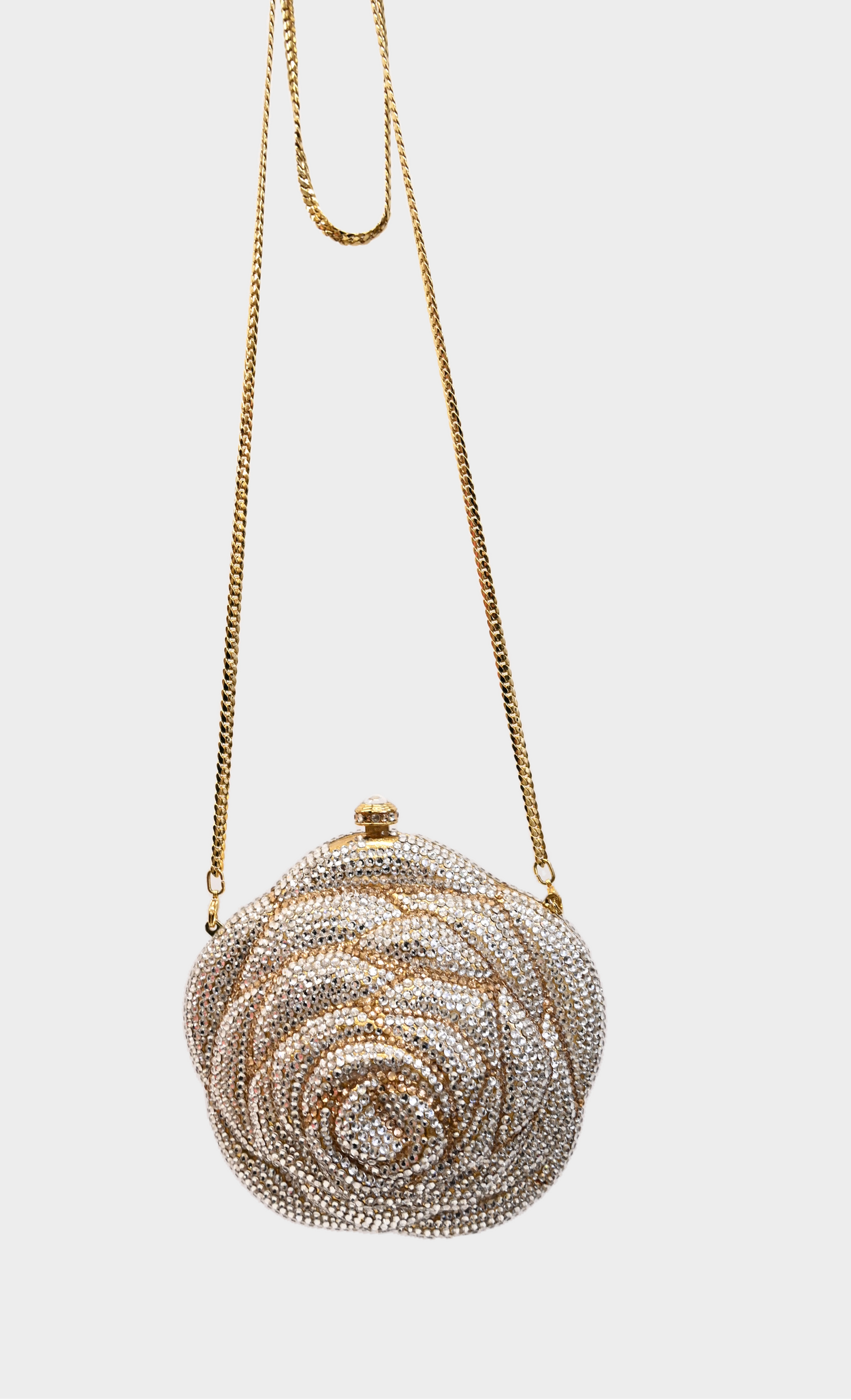 Unsigned Crystal Rose Minaudière Evening Bag