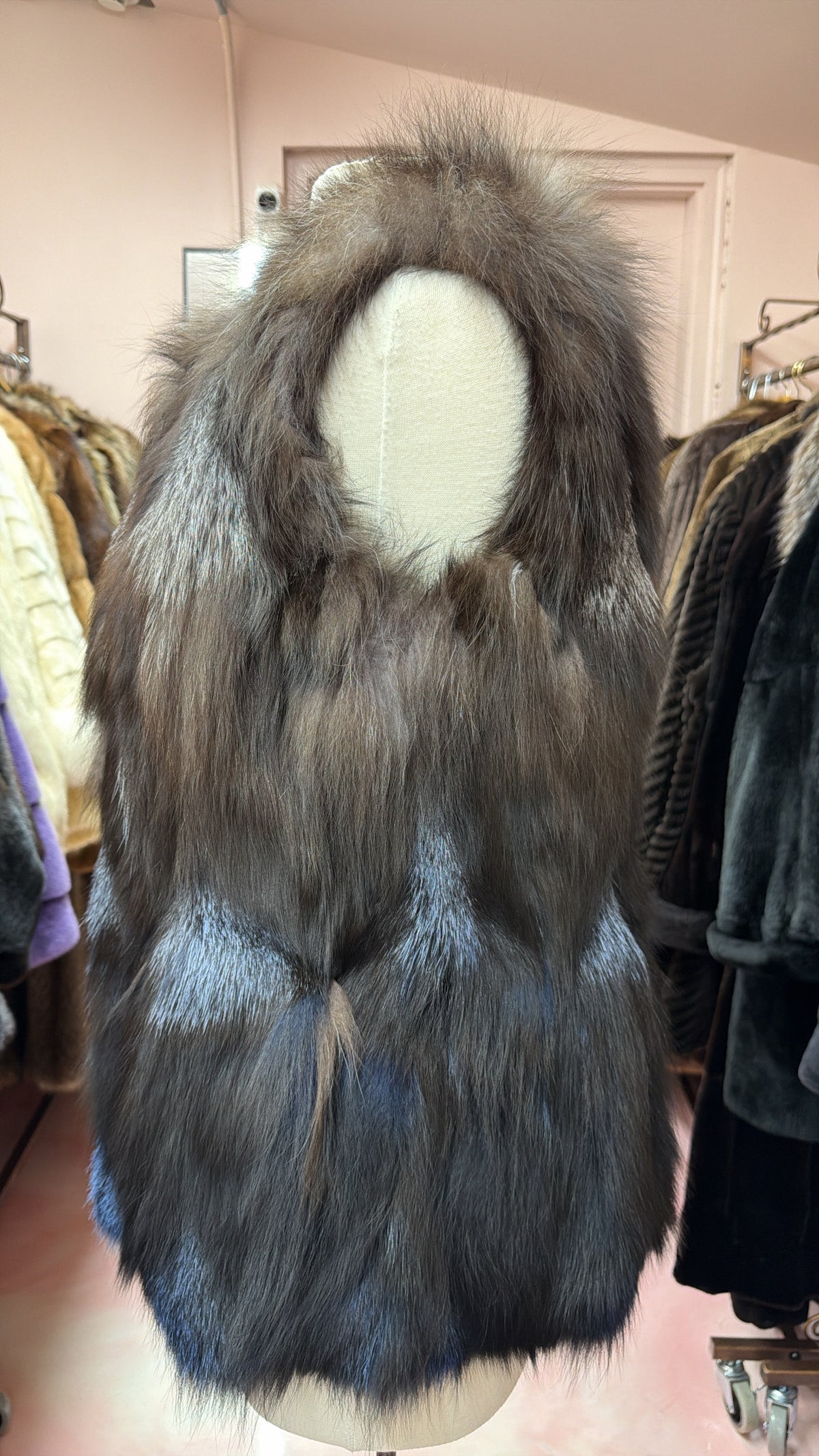 Neiman Marcus Silver Fox Dyed Vest