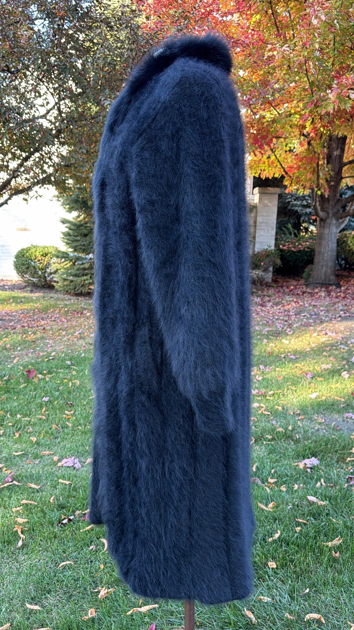 Vintage Angora Coat with Fox Trim