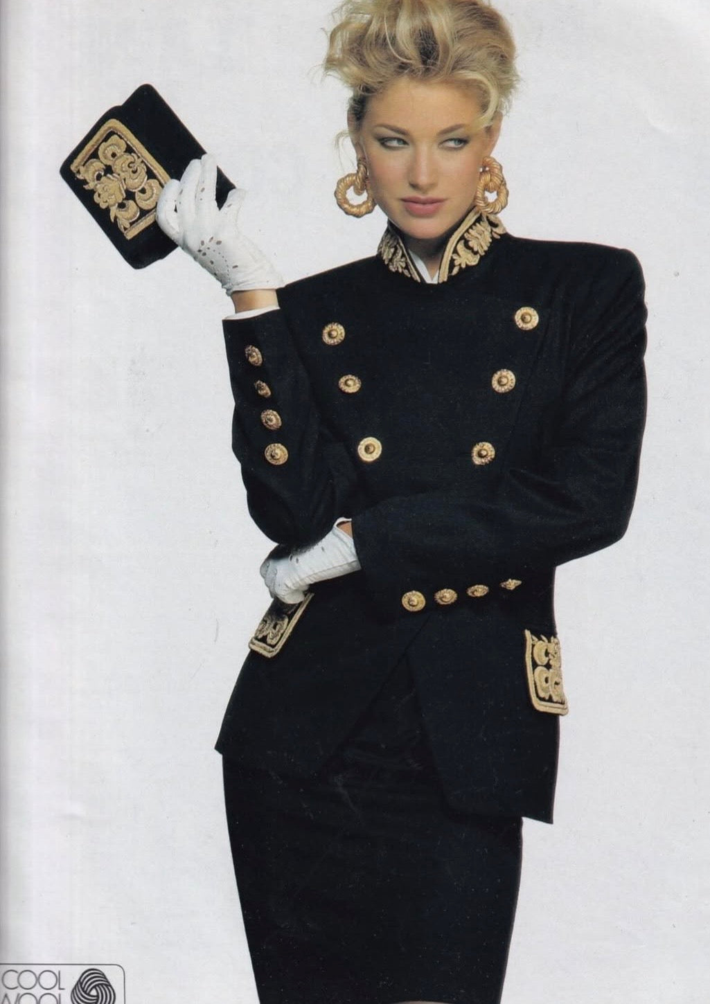 Escada FW 1990 Beaded Velvet 2-Piece Set, Jacket & Skirt