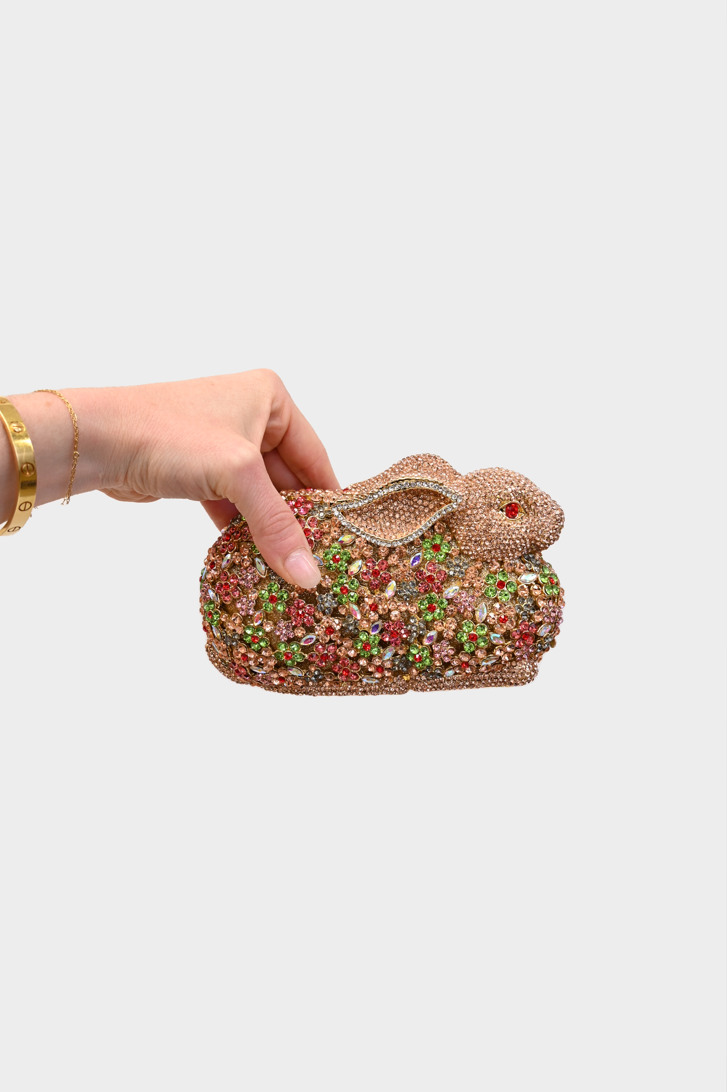 Crystal Embellished Bunny Minaudière Clutch