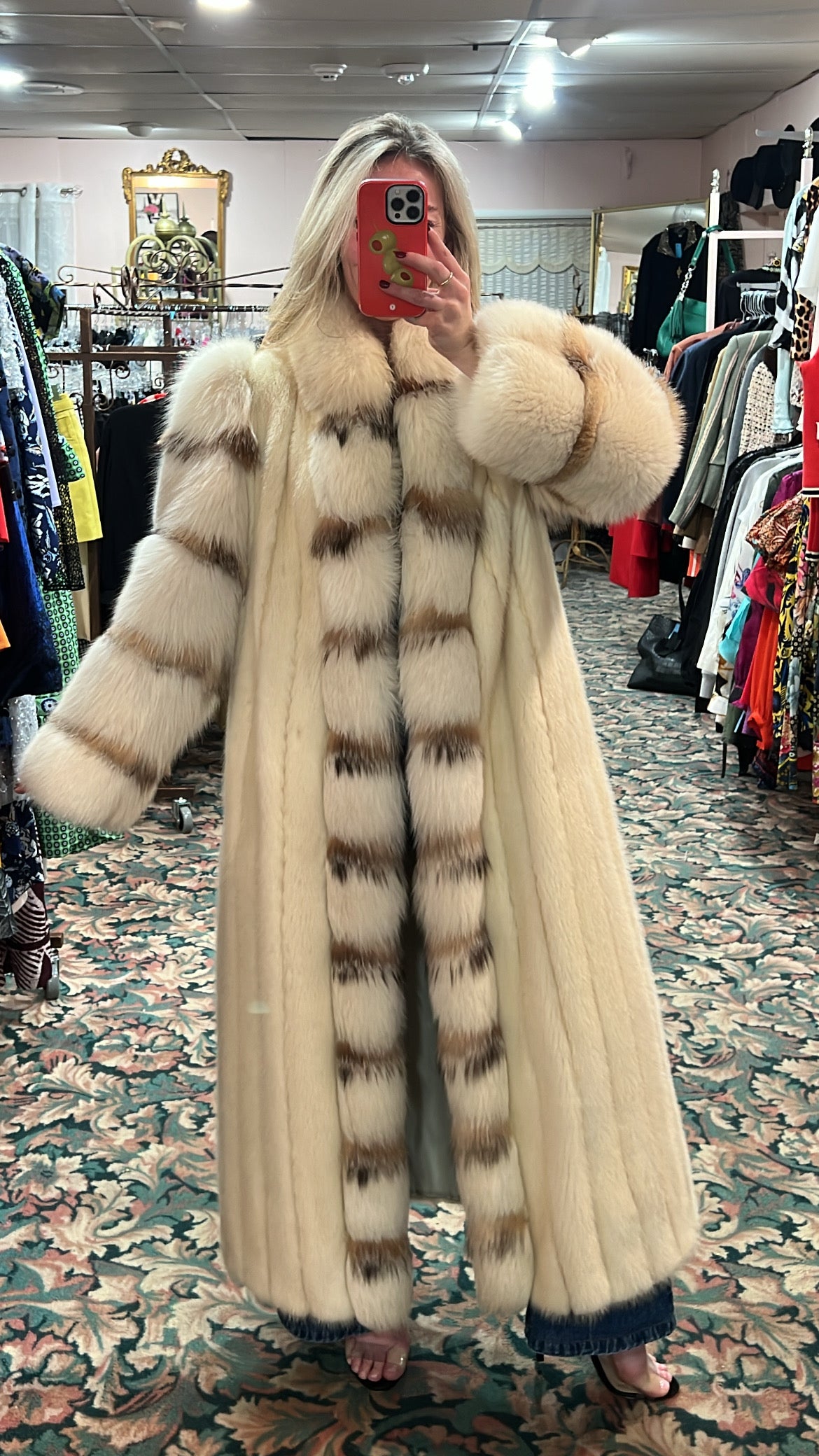 Mink and Fox Fur Coat