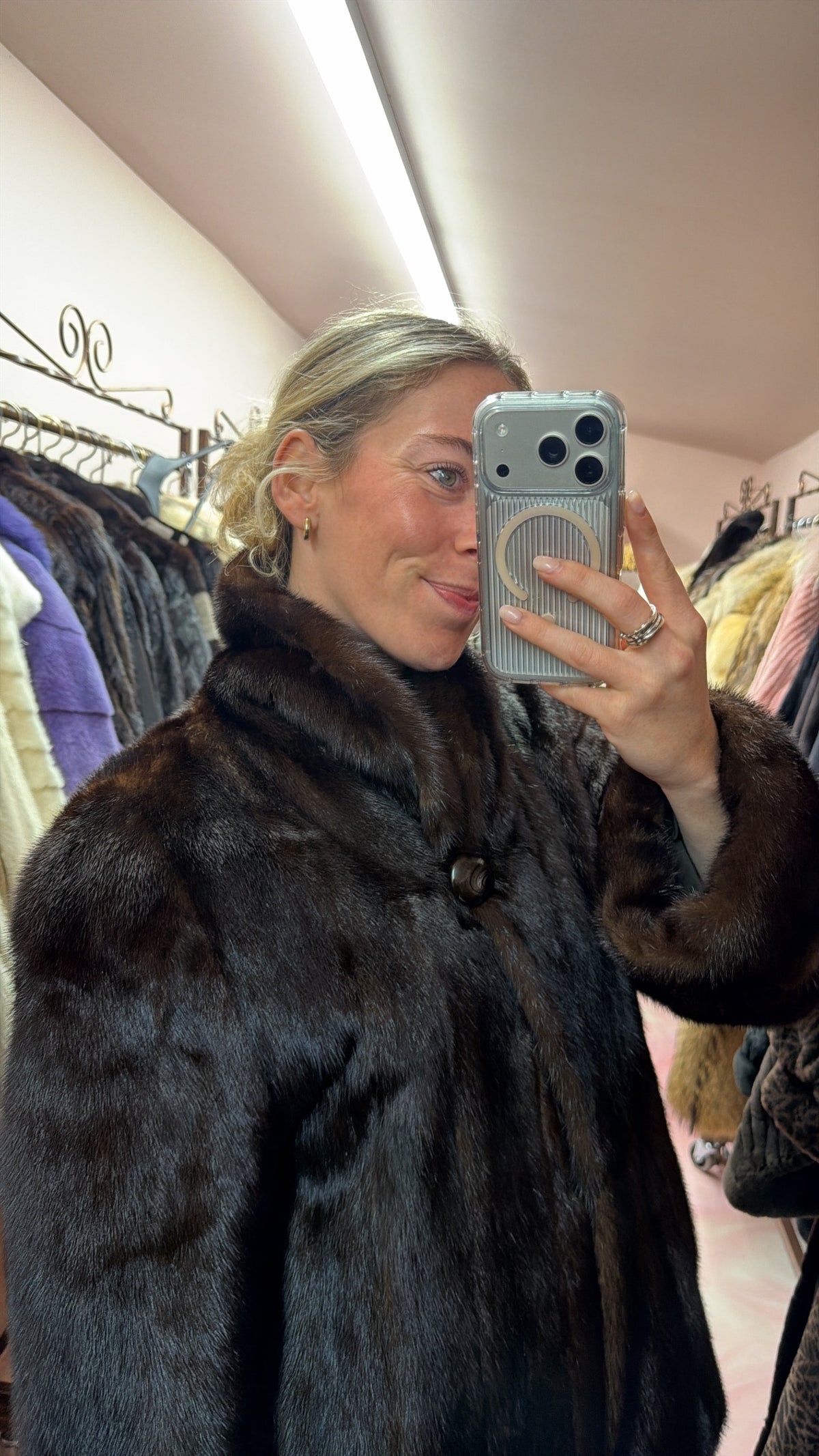 Chocolate Brown Mink Jacket