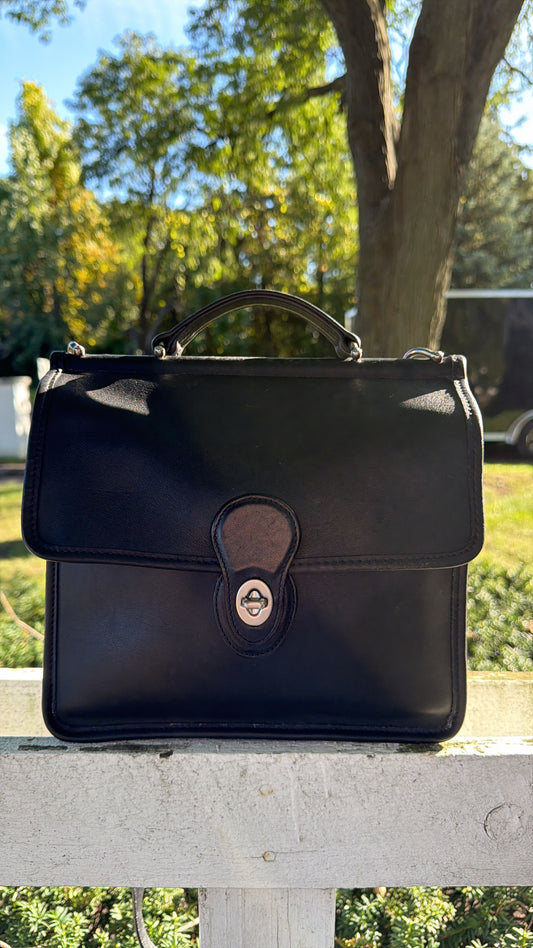 Vintage Coach Willis 9927 Black Leather Bag
