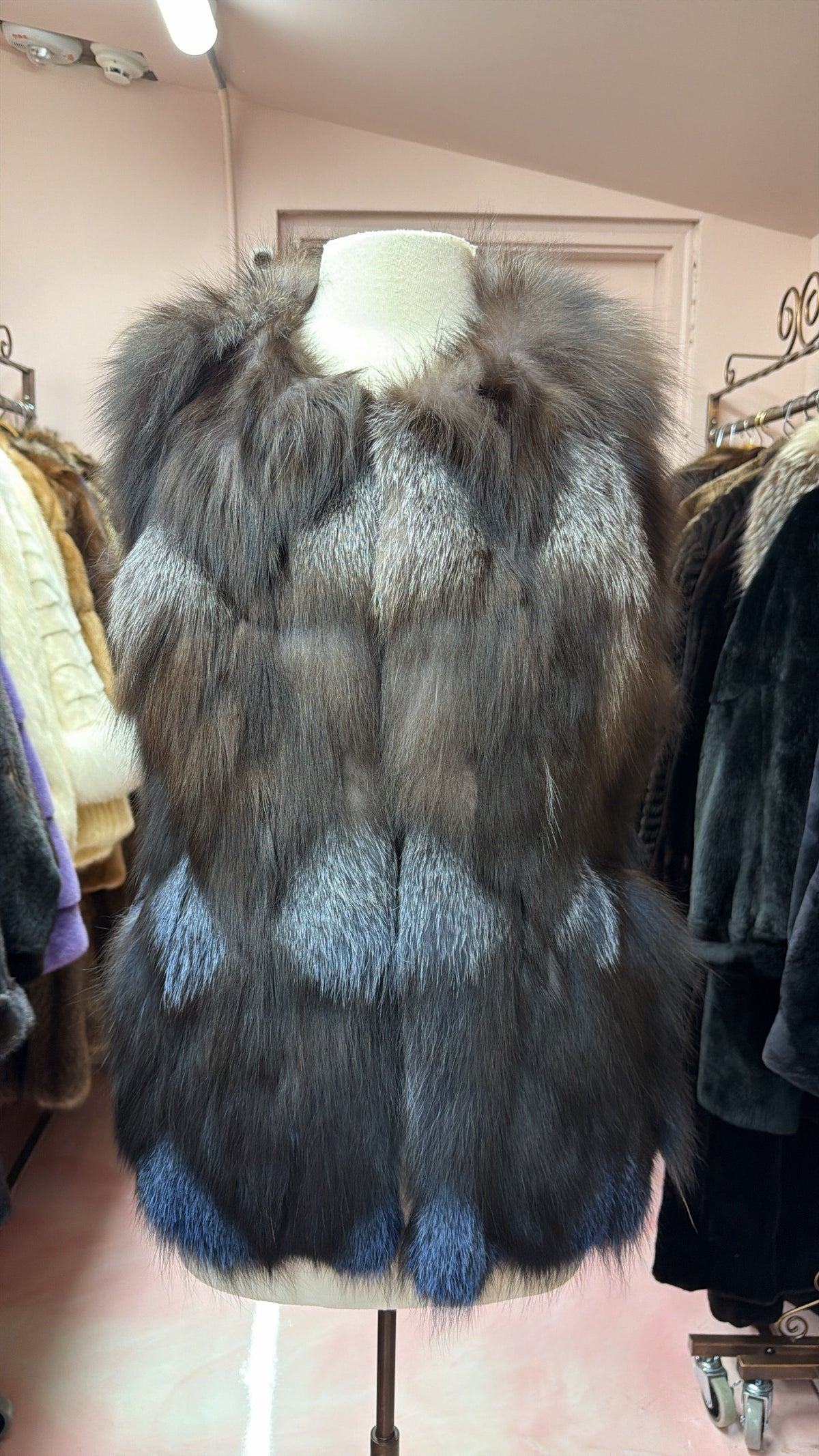 Neiman Marcus Silver Fox Dyed Vest