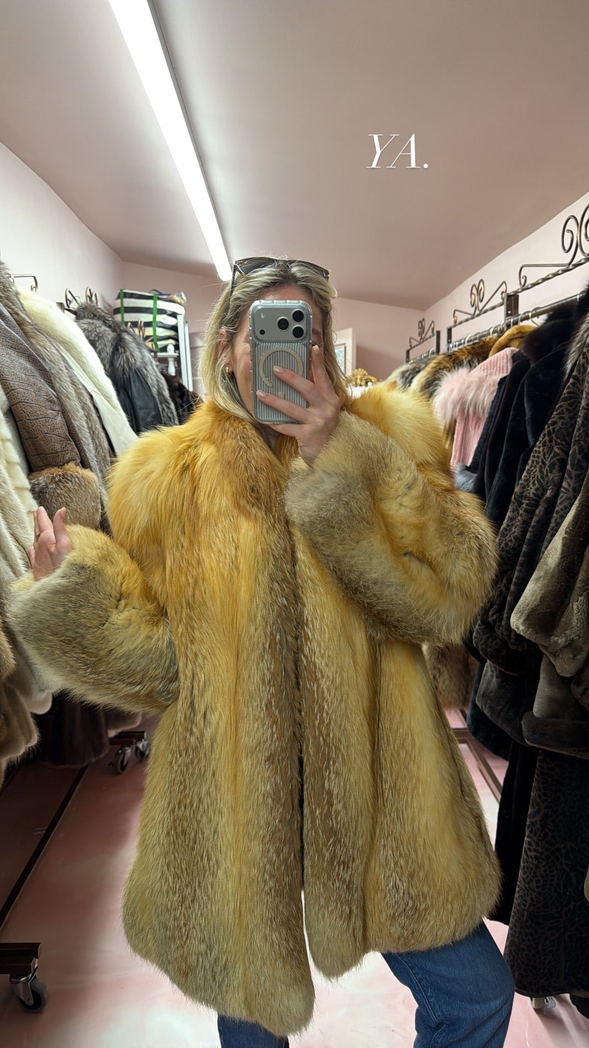 Red Cross Fox Fur Jacket