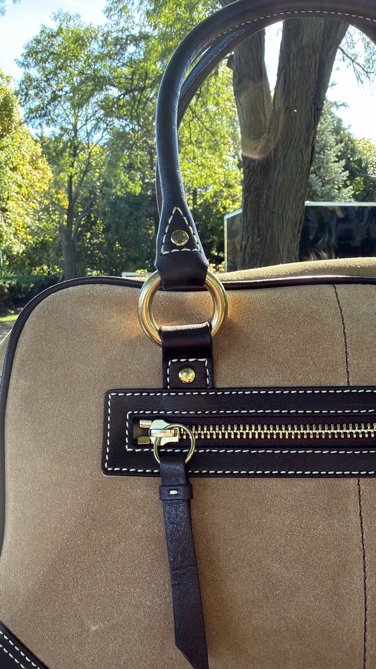 Vintage Coach Daphne Legacy Suede & Leather Satchel Bag 3681