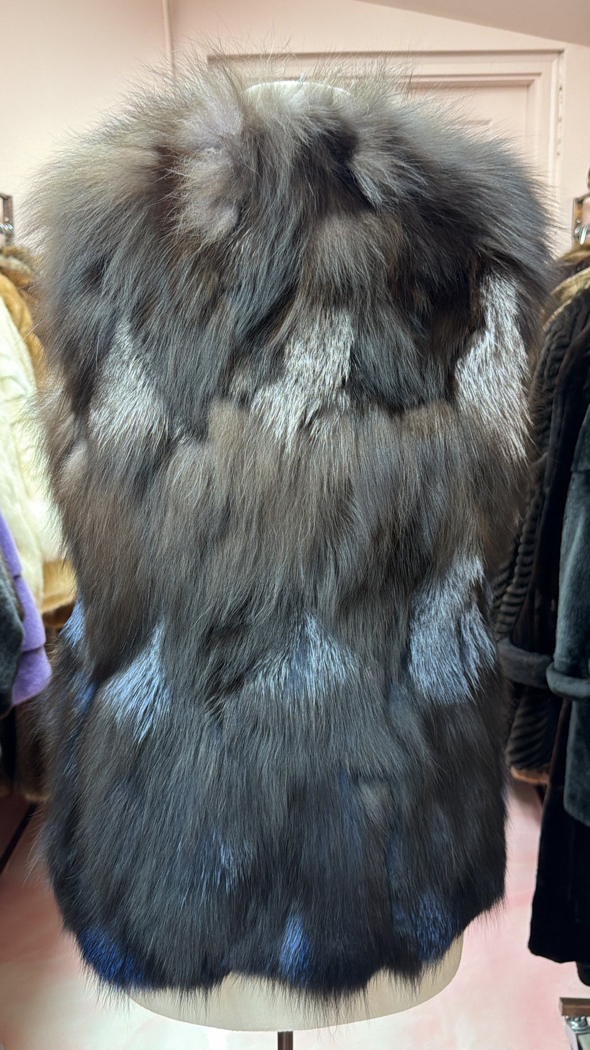 Neiman Marcus Silver Fox Dyed Vest