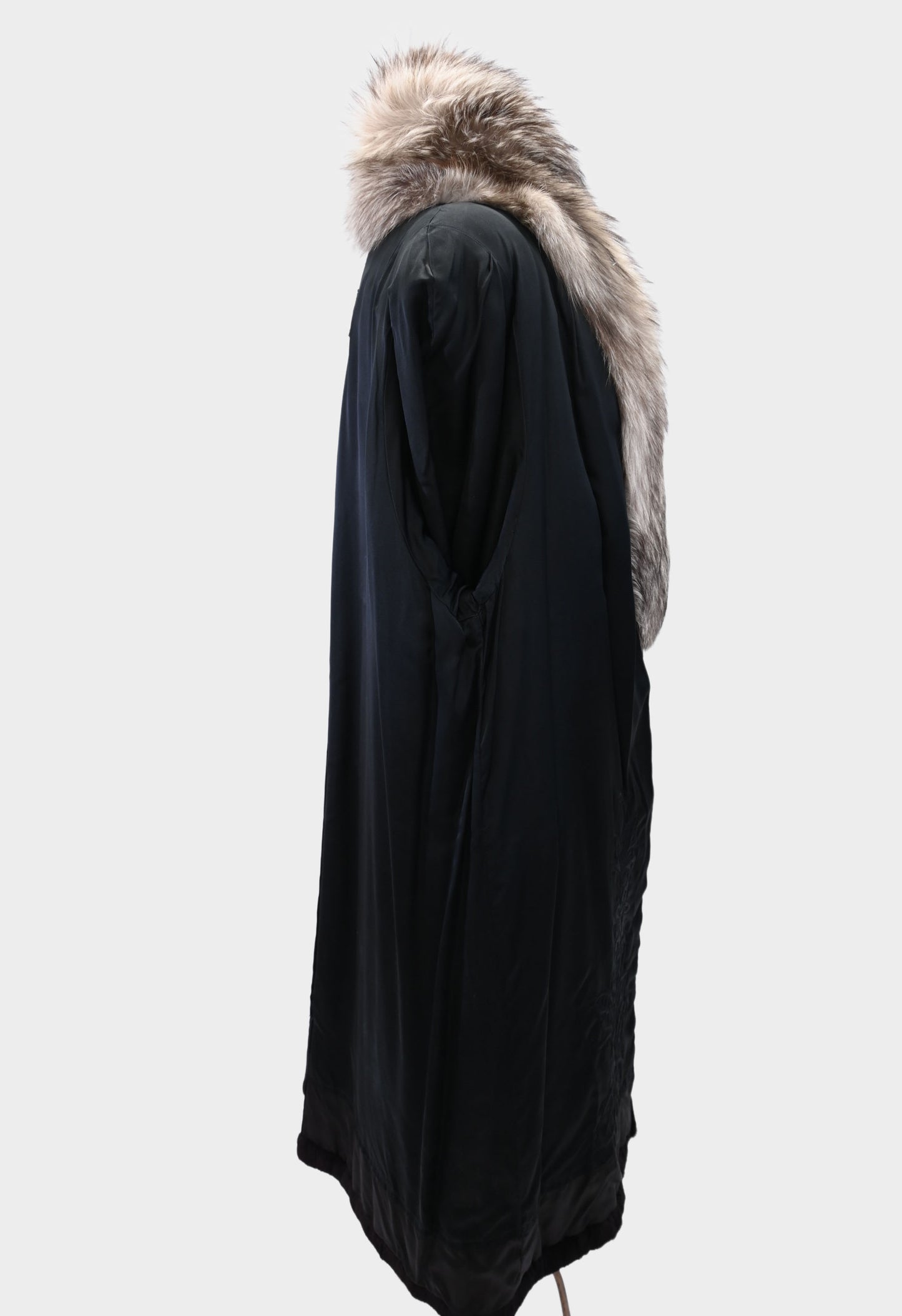 Sheared Beaver and Silver Fox Fur Coat