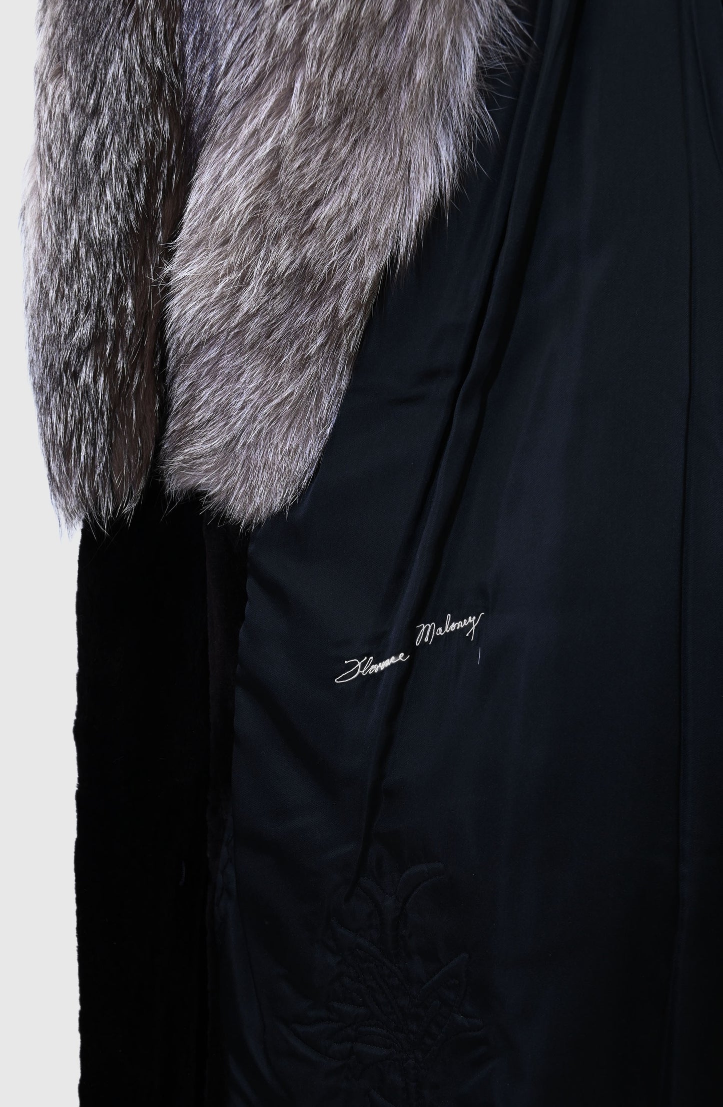 Sheared Beaver and Silver Fox Fur Coat