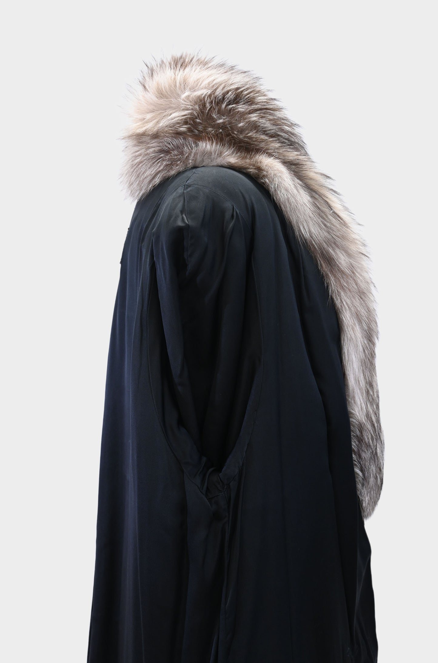 Sheared Beaver and Silver Fox Fur Coat