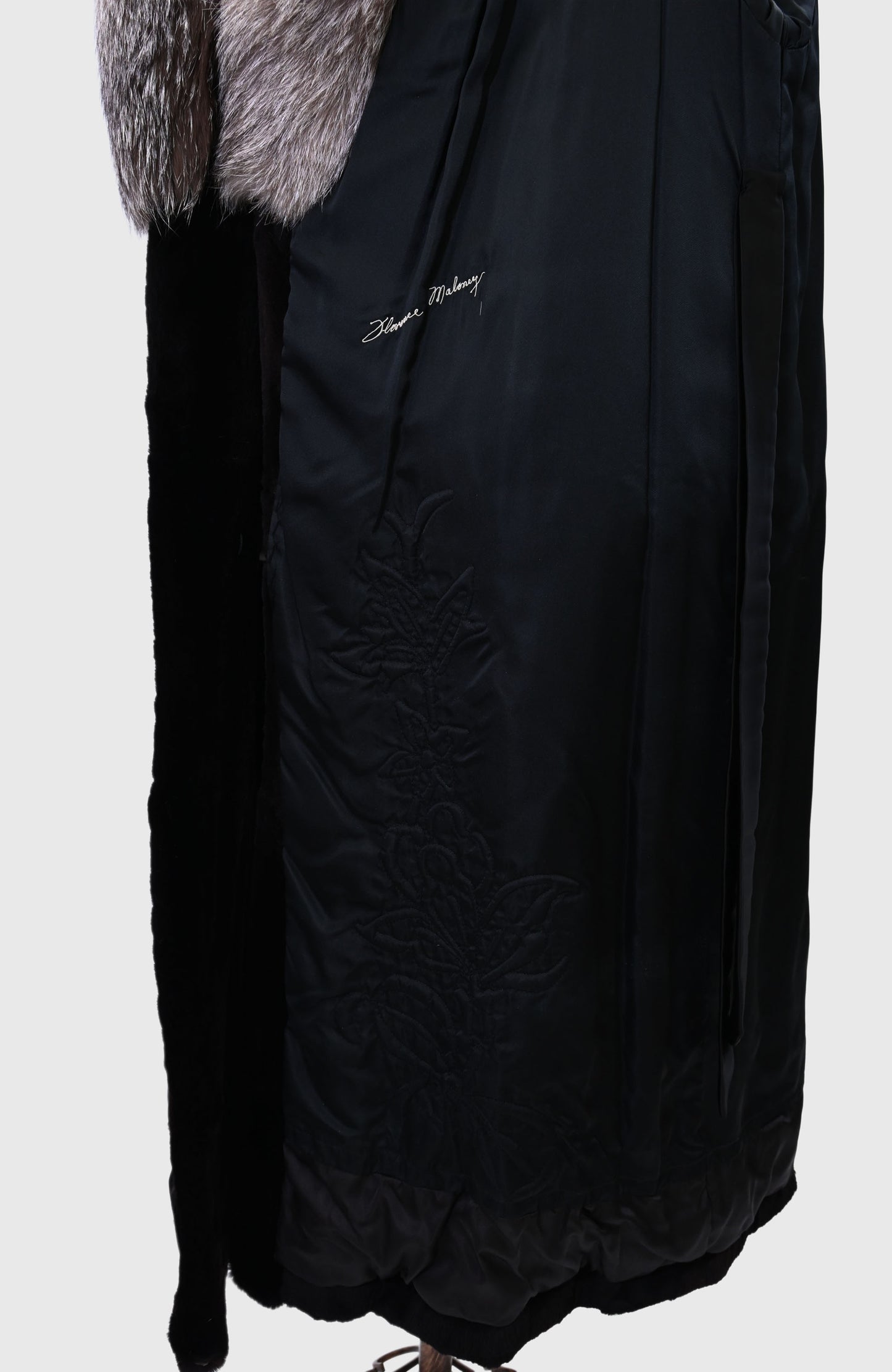 Sheared Beaver and Silver Fox Fur Coat