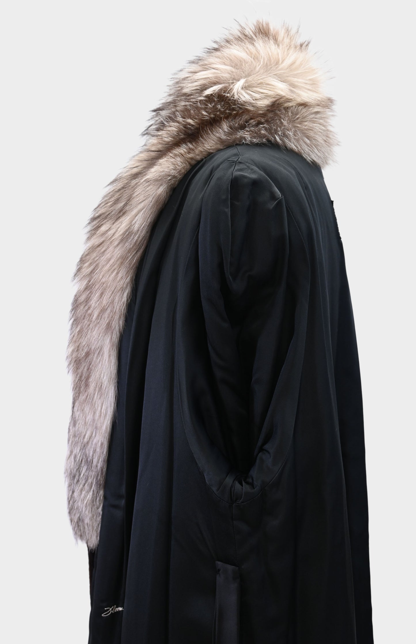 Sheared Beaver and Silver Fox Fur Coat