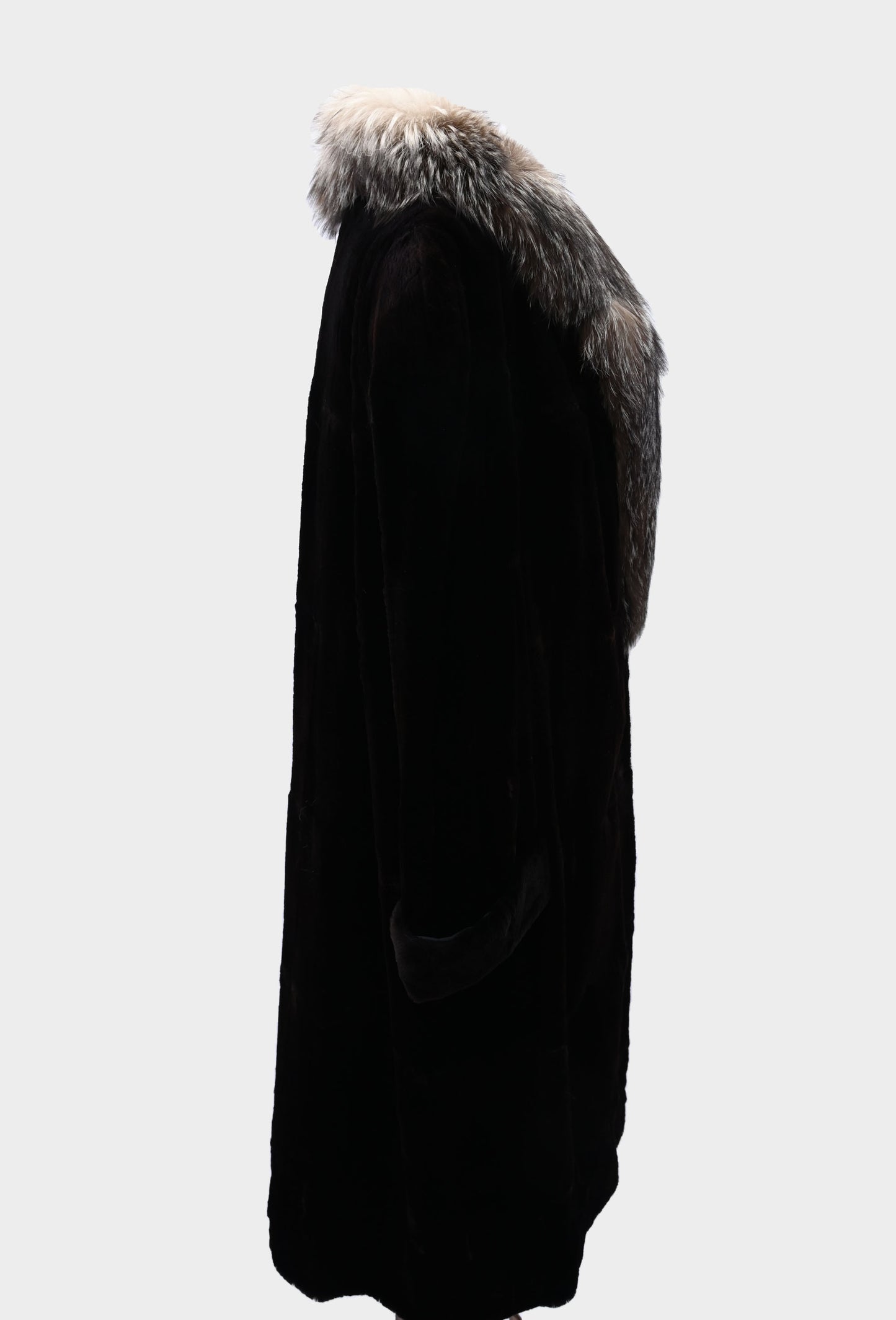 Sheared Beaver and Silver Fox Fur Coat