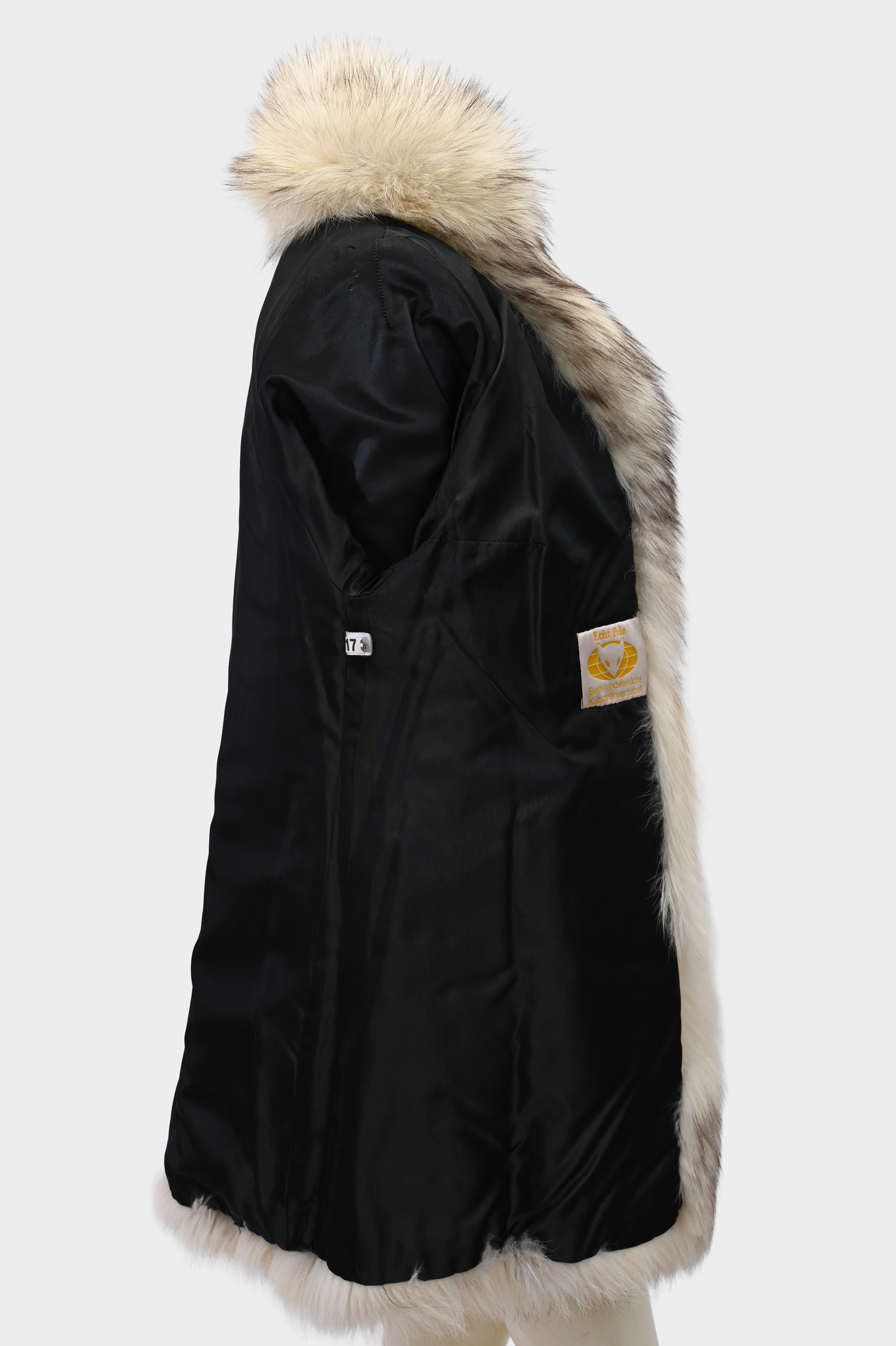 Blush Fox Fur Jacket with Dramatic Shawl Collar