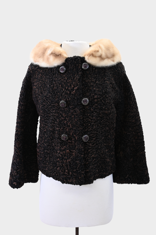 Broadtail Lamb Jacket with Mink Trim