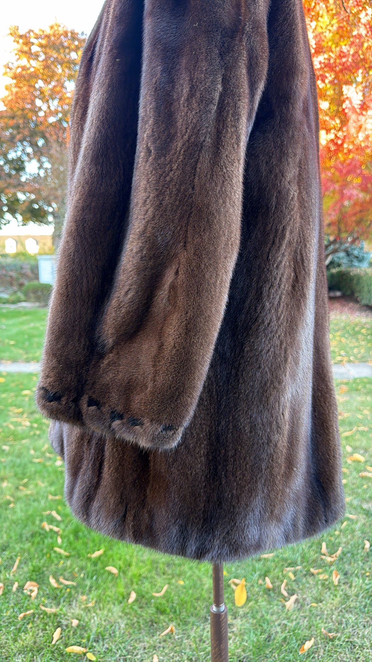 Neiman Marcus Mink Fur & Leather Whipstitch Reversible Jacket