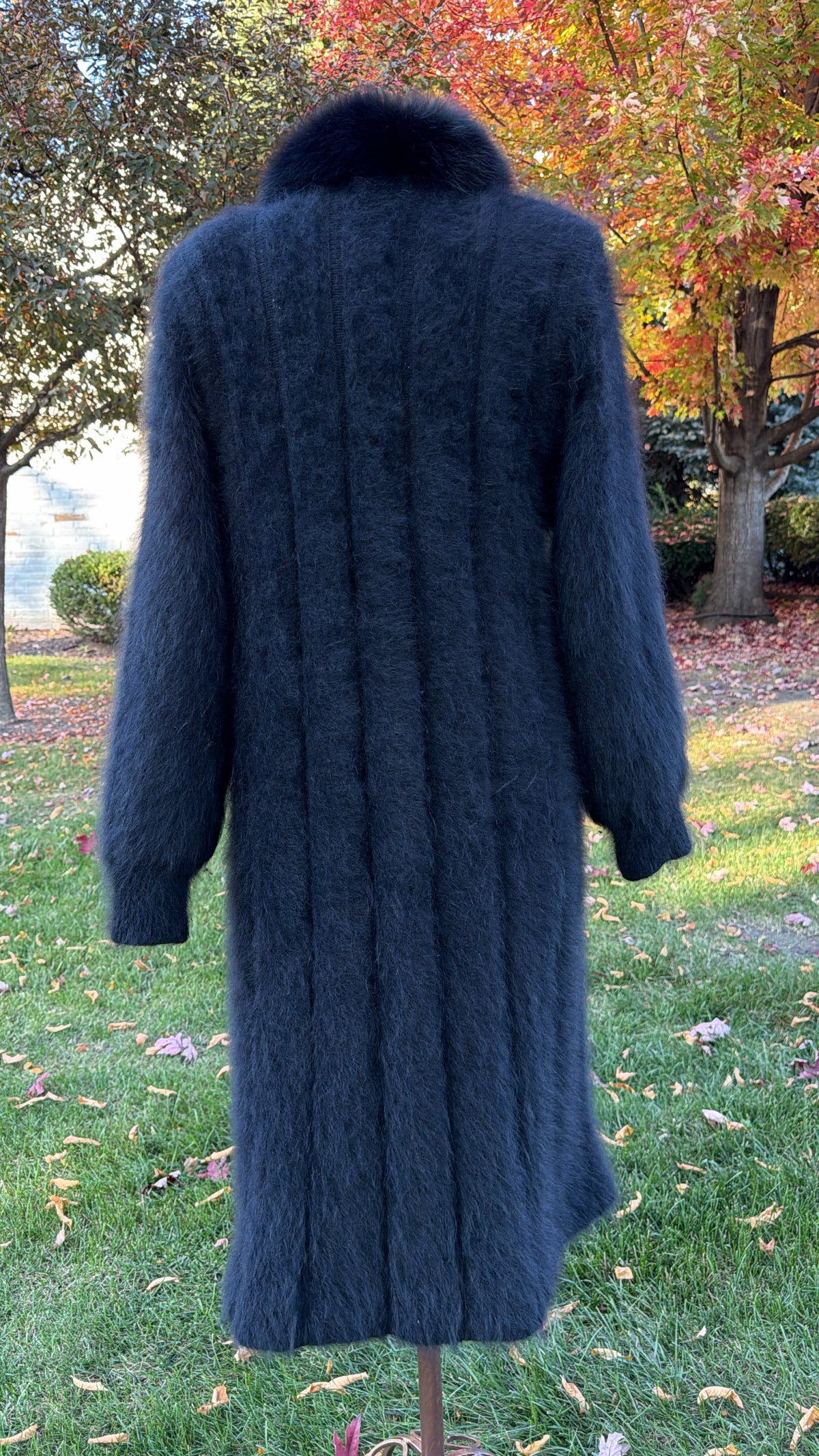 Vintage Angora Coat with Fox Trim