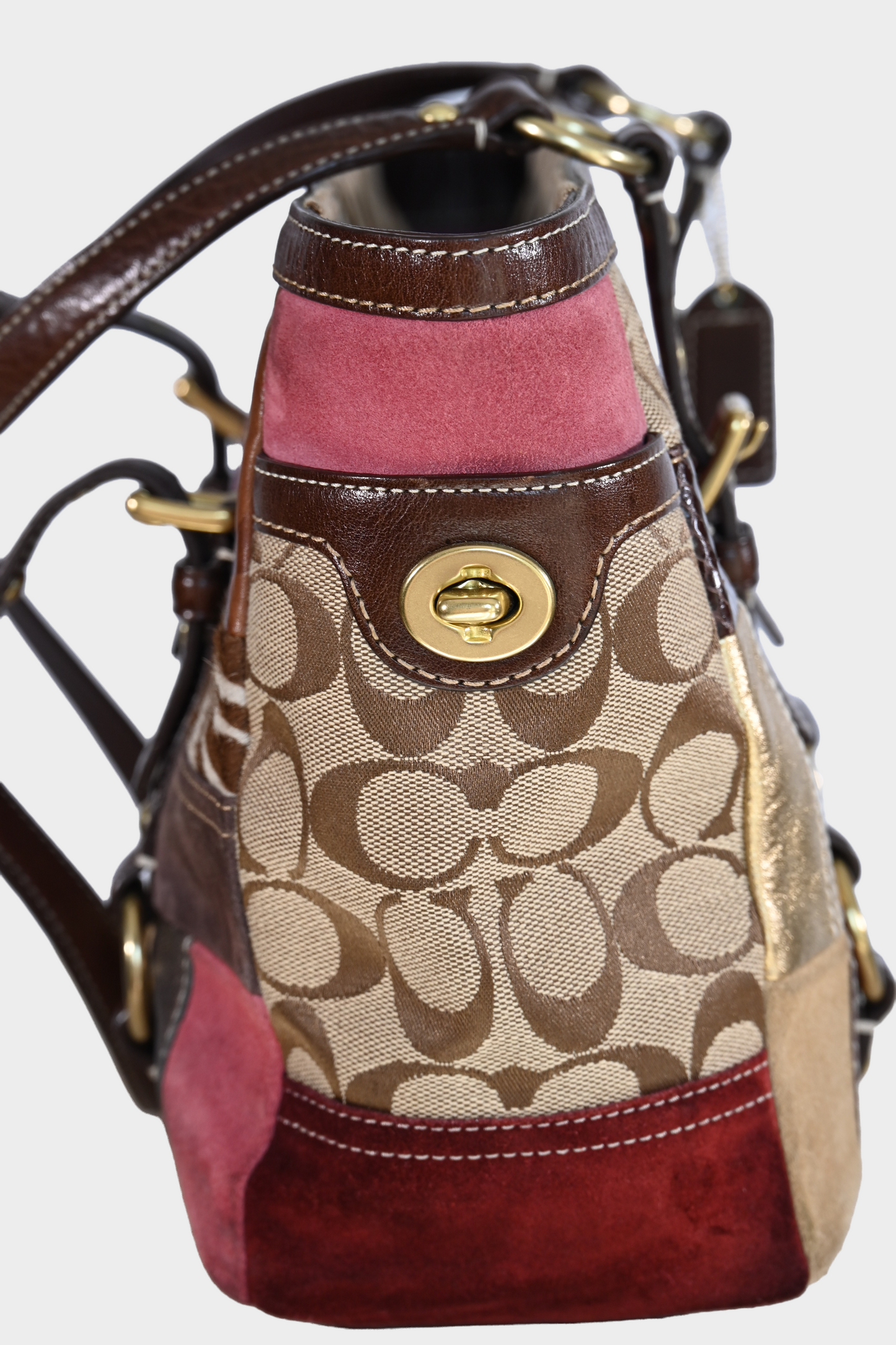 Coach Signature Patchwork Leather Canvas Tote Bag