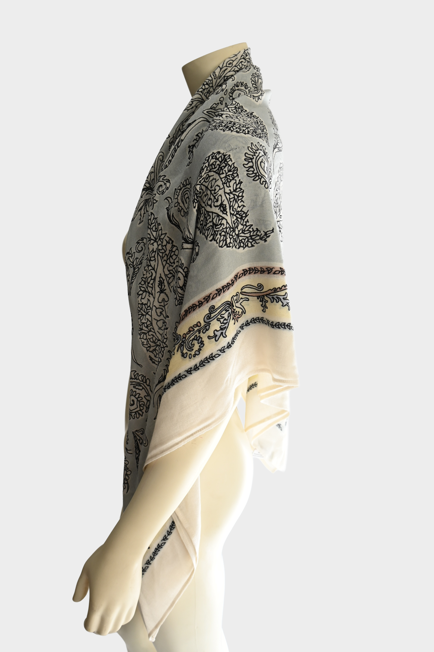 Eric Bompard Paris Silk & Cashmere Paisley Oversized Shawl Wrap