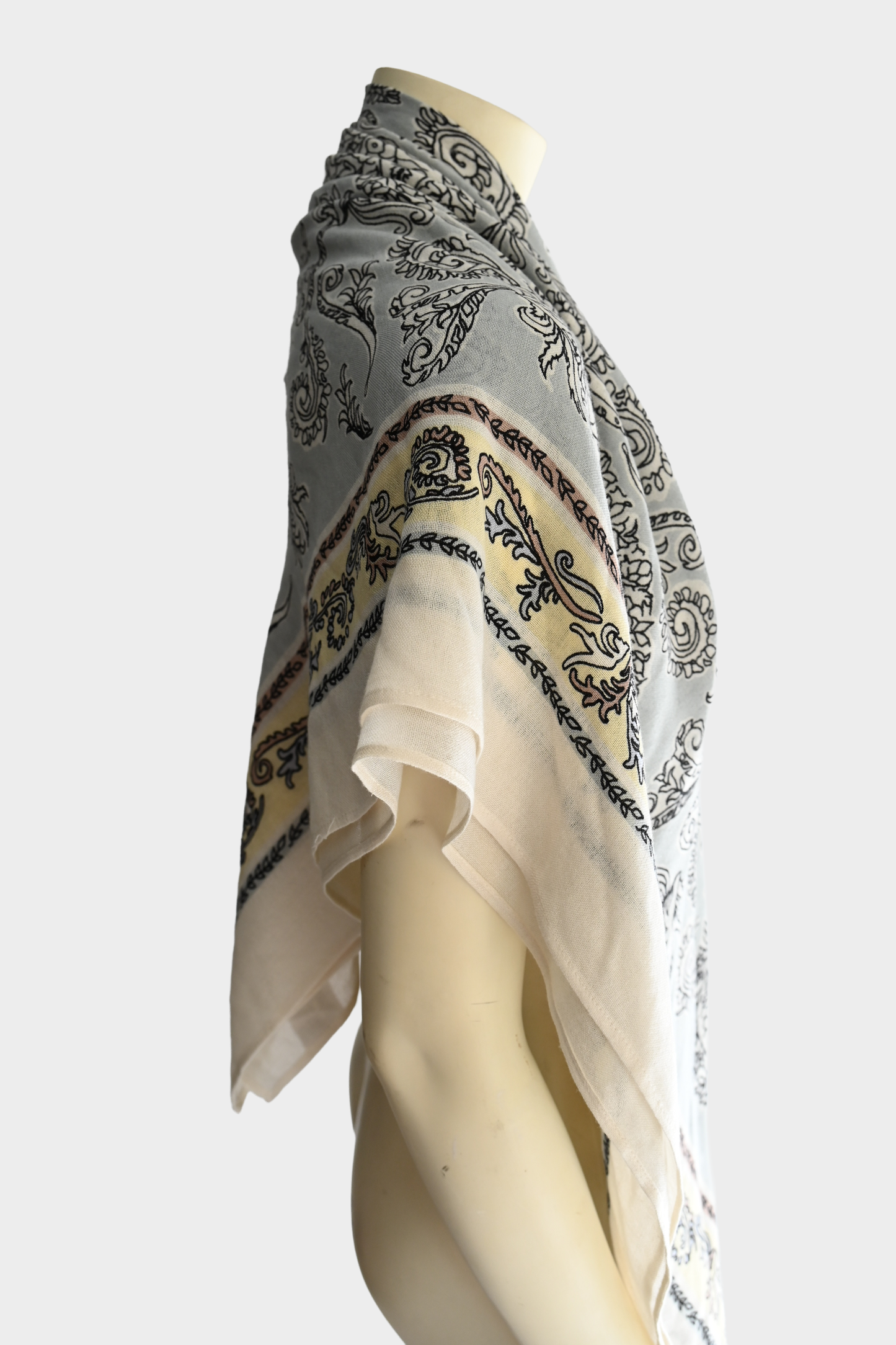 Eric Bompard Paris Silk & Cashmere Paisley Oversized Shawl Wrap