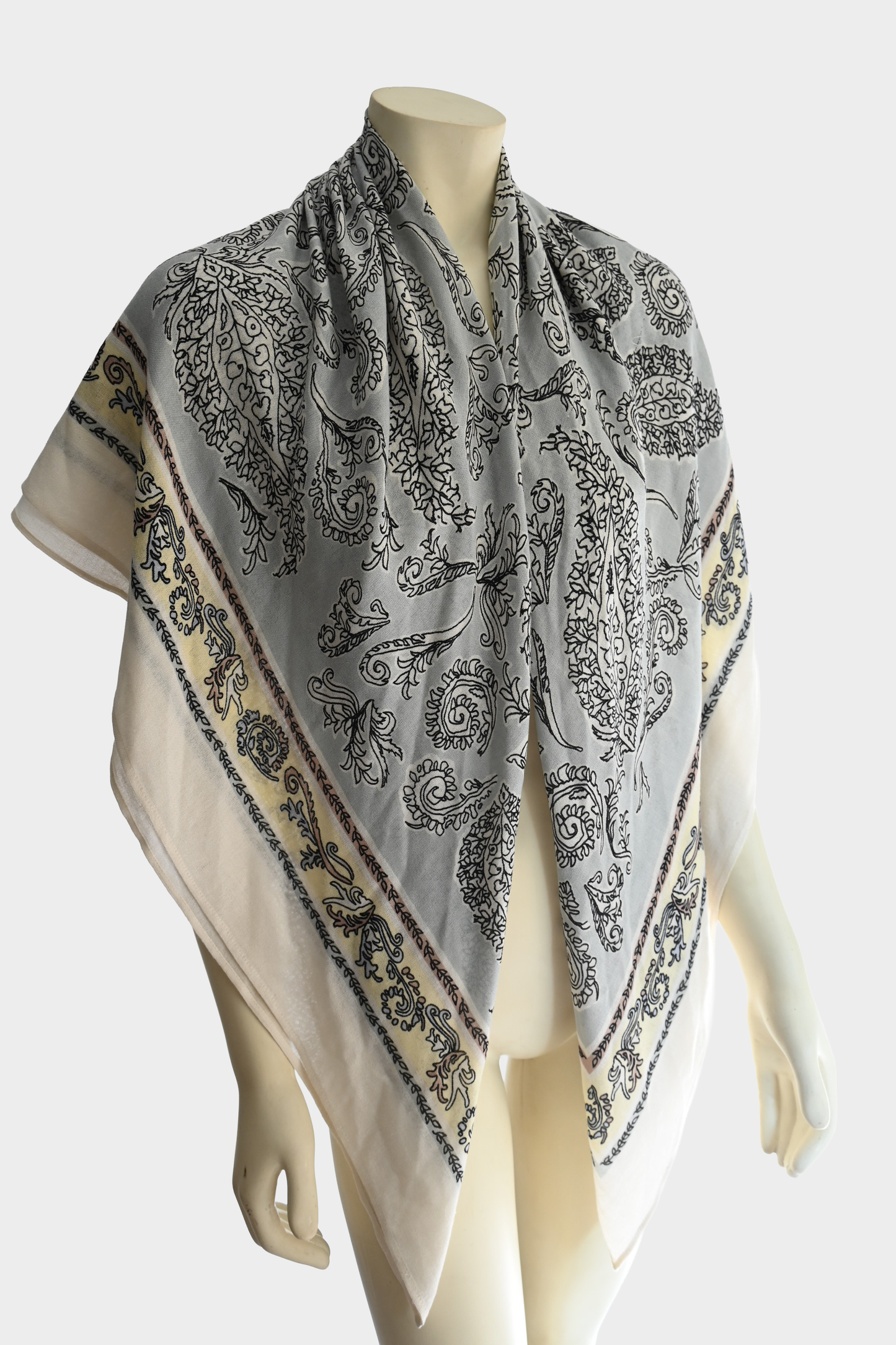 Eric Bompard Paris Silk & Cashmere Paisley Oversized Shawl Wrap