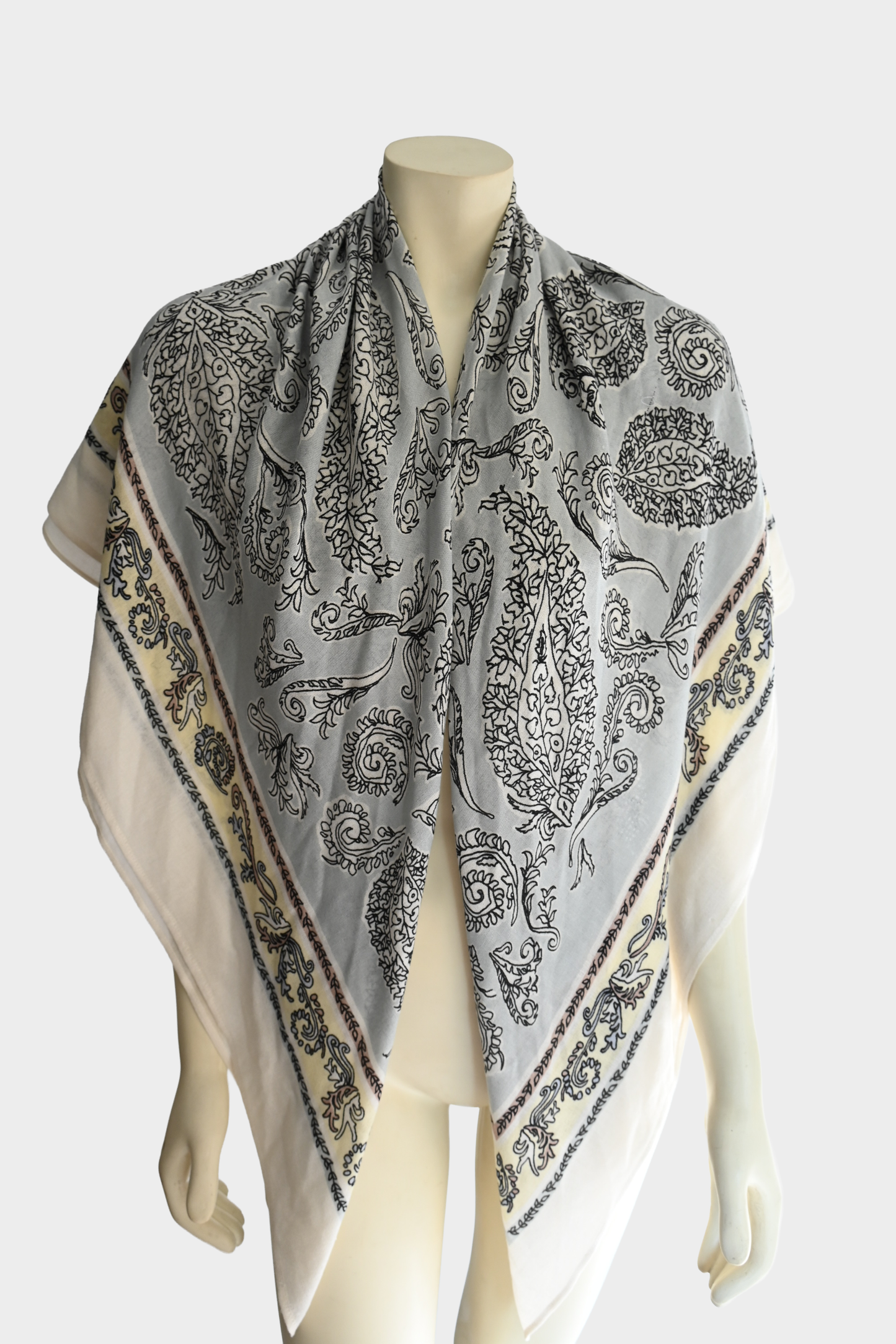 Eric Bompard Paris Silk & Cashmere Paisley Oversized Shawl Wrap