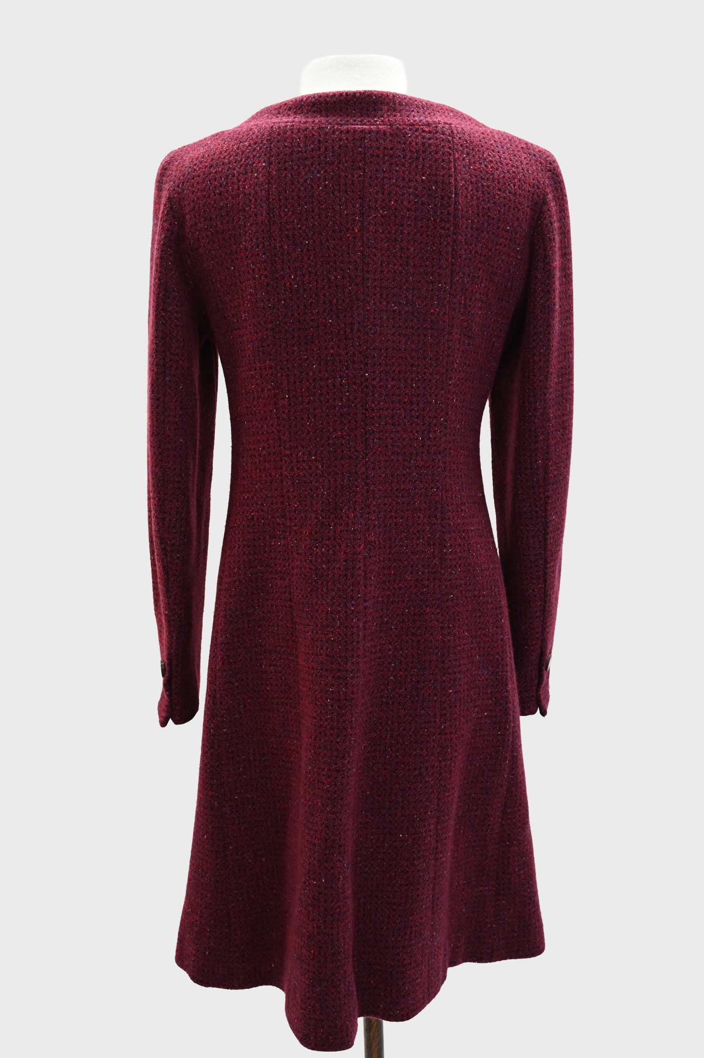 Chanel Cashmere Burgundy Tweed Coat 2001 Collection