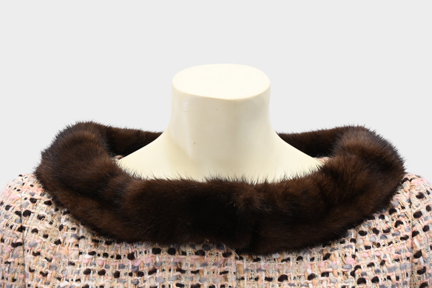 Dana Buchman Tweed Jacket with Mink Trim