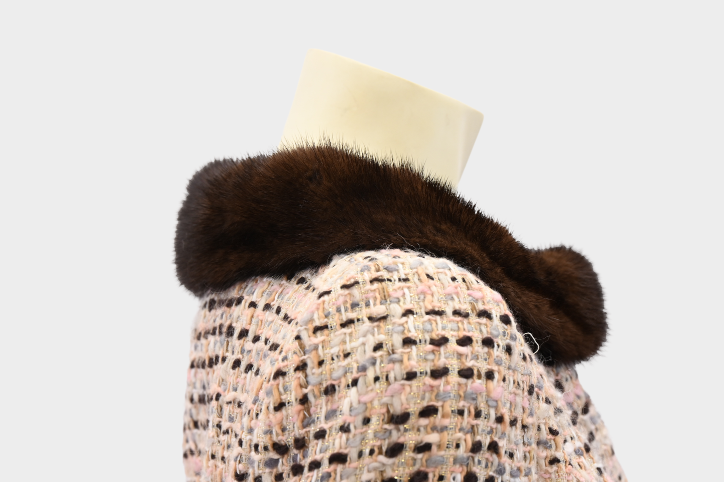 Dana Buchman Tweed Jacket with Mink Trim