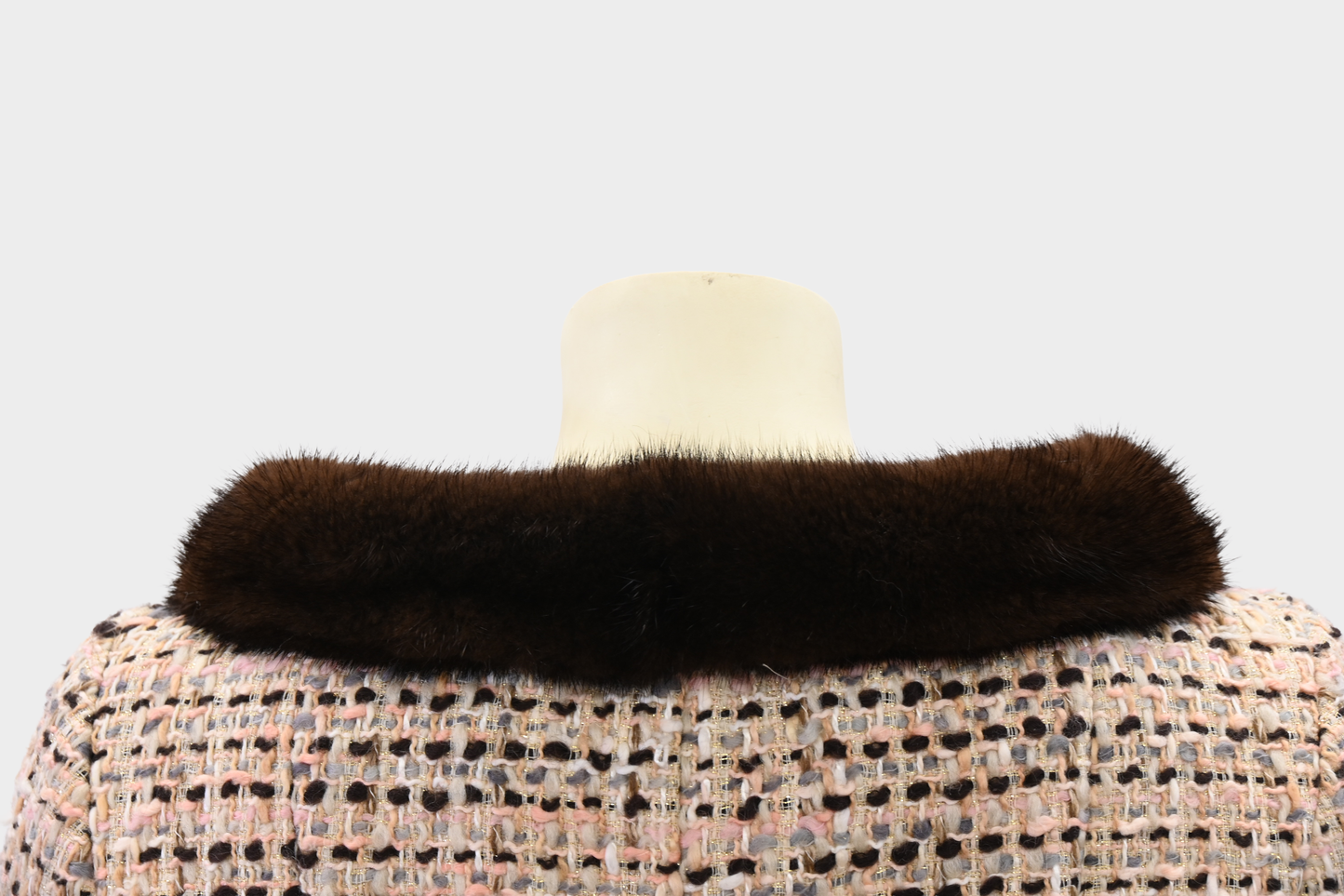 Dana Buchman Tweed Jacket with Mink Trim