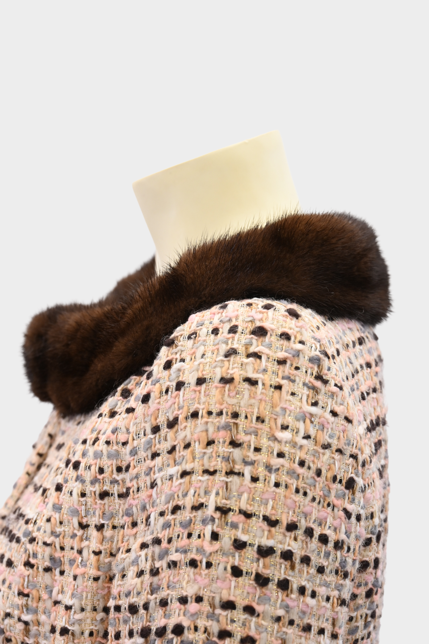Dana Buchman Tweed Jacket with Mink Trim