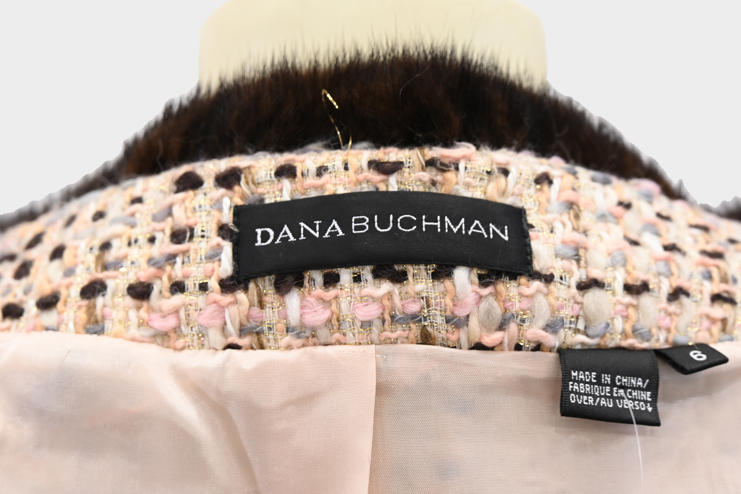 Dana Buchman Tweed Jacket with Mink Trim