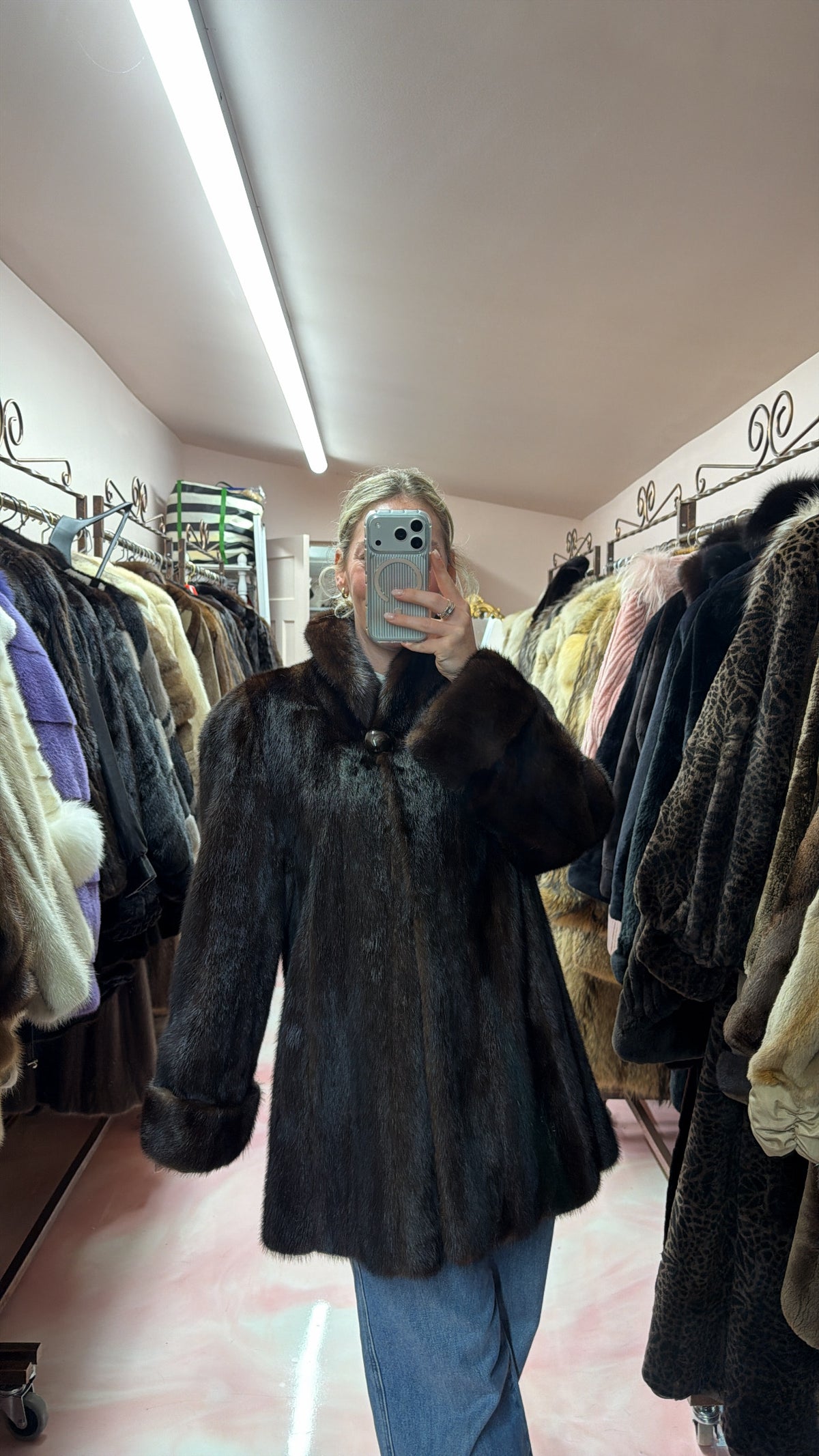 Chocolate Brown Mink Jacket