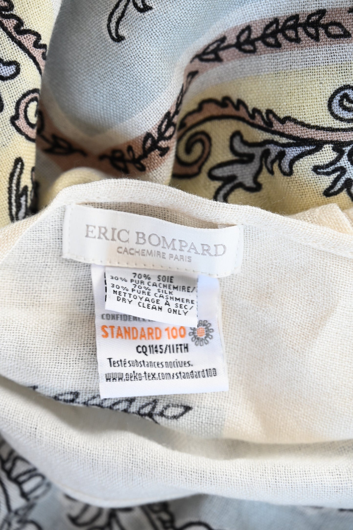 Eric Bompard Paris Silk & Cashmere Paisley Oversized Shawl Wrap