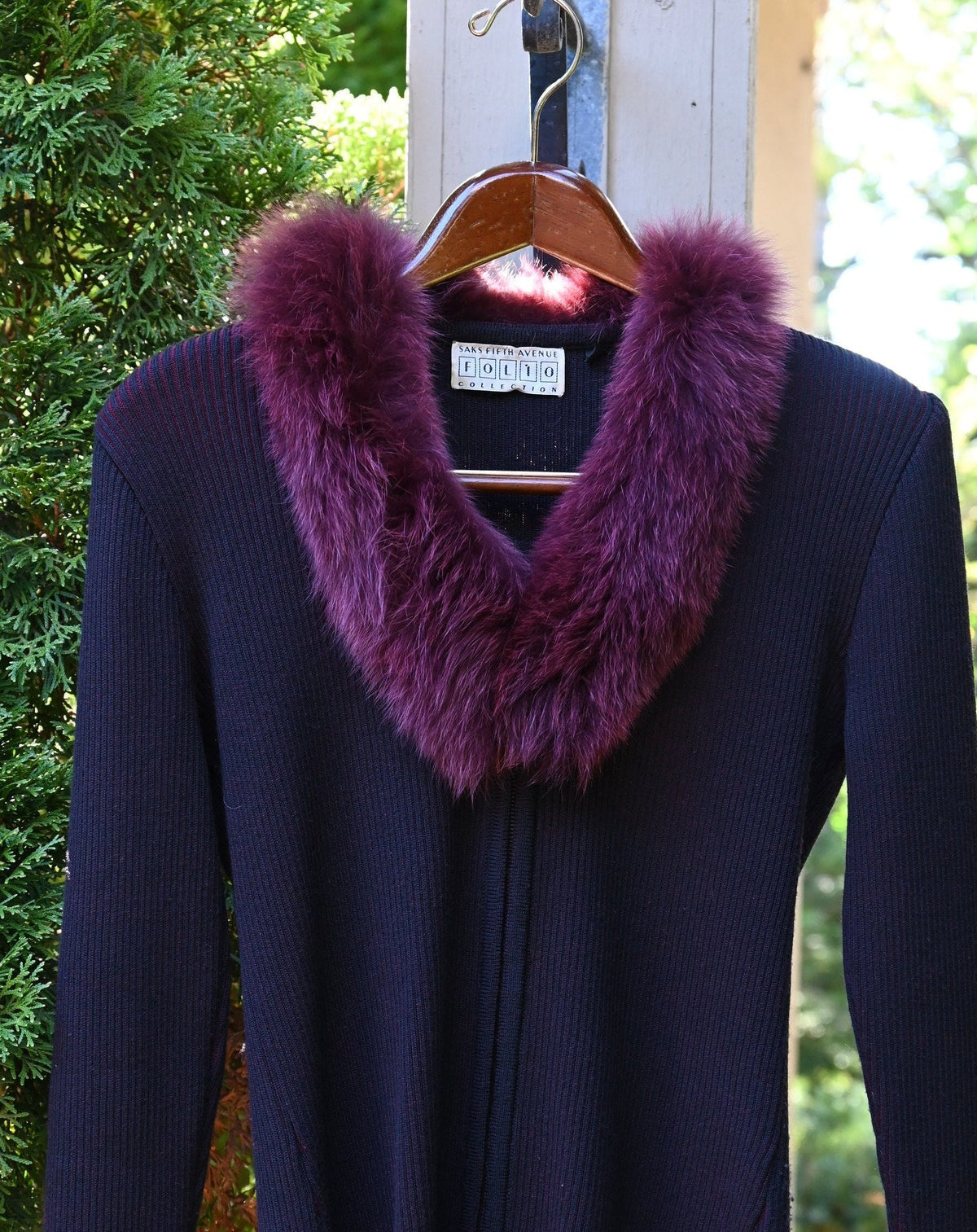 Vintage Saks Fifth Avenue Wool & Fox Fur Sweater