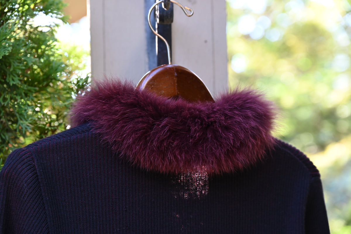 Vintage Saks Fifth Avenue Wool & Fox Fur Sweater