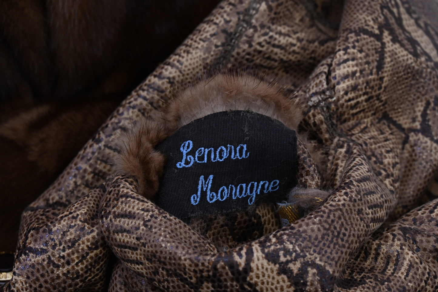 Mink Fur and Snakeprint Reversible Coat