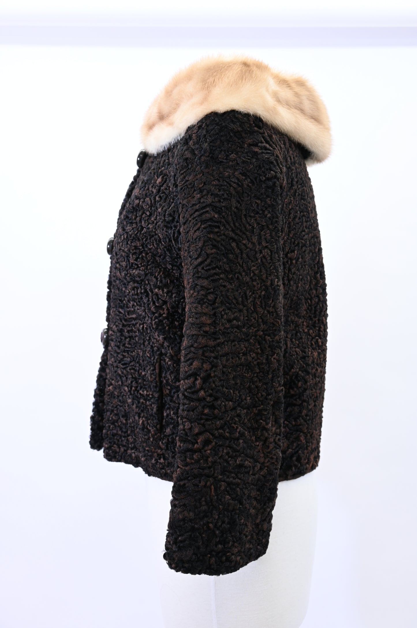 Broadtail Lamb Jacket with Mink Trim
