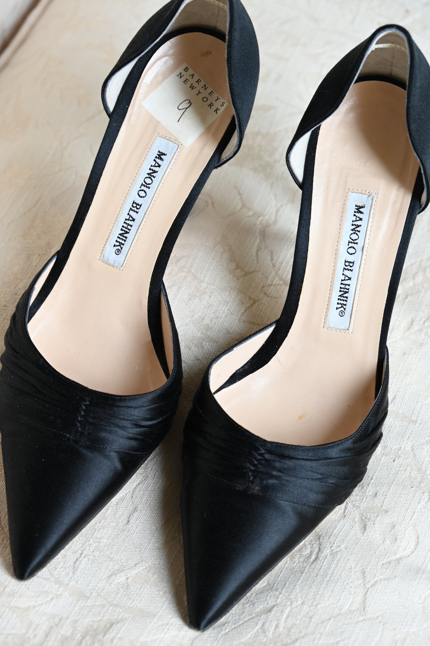 Manolo Blahnik Satin D'Orsay Pumps