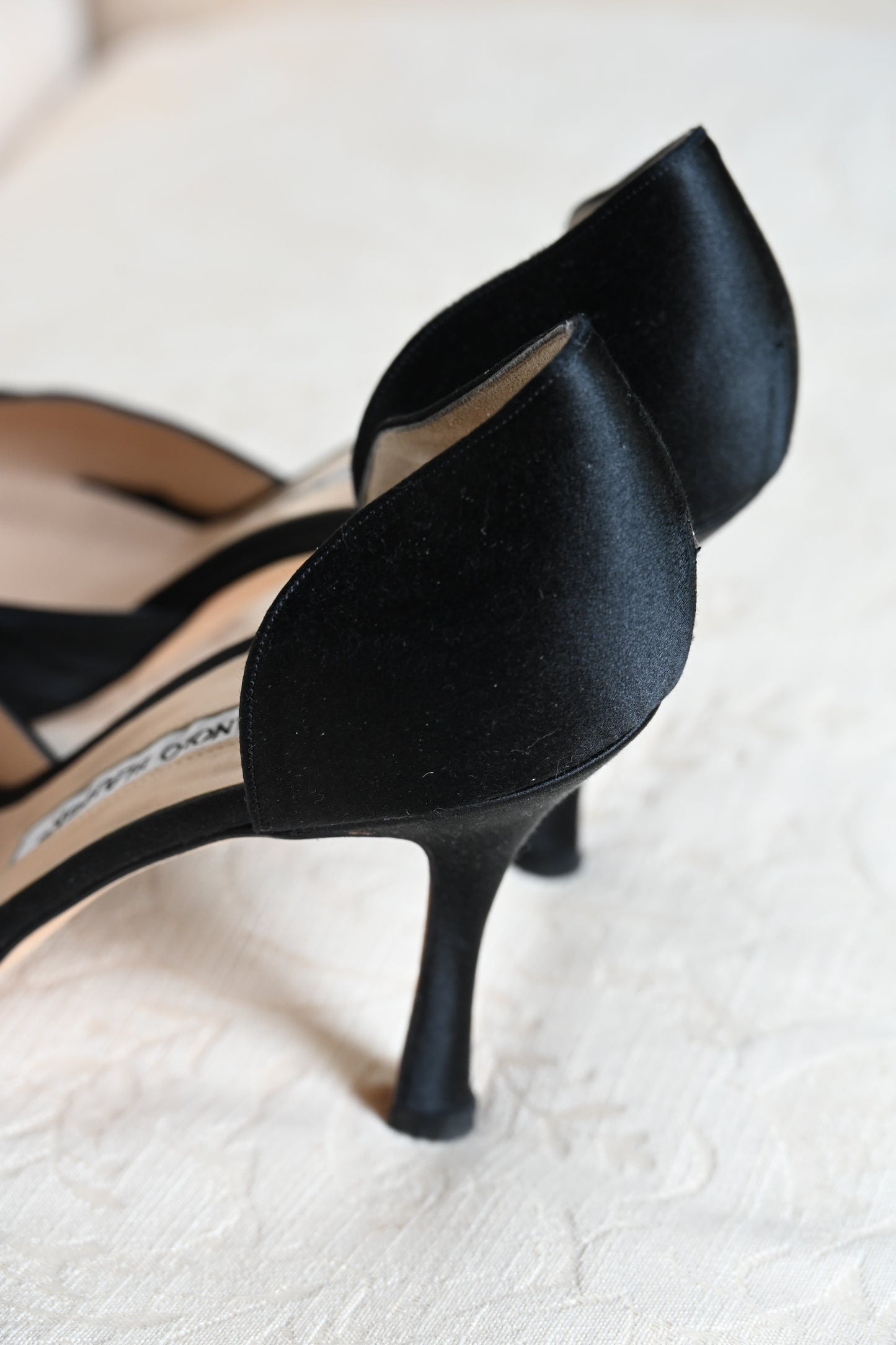 Manolo Blahnik Satin D'Orsay Pumps