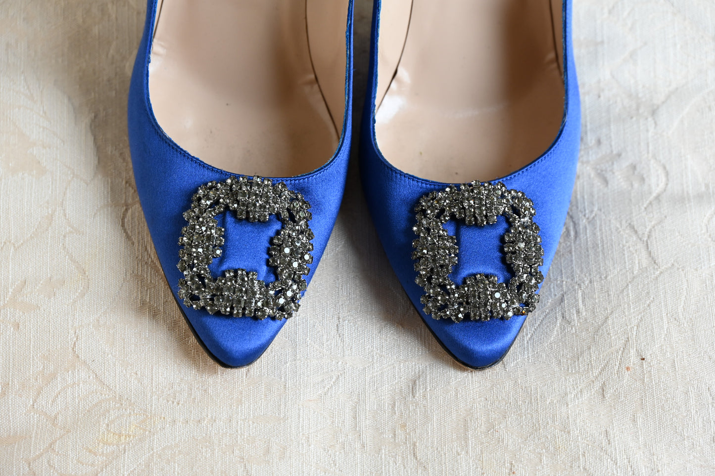 Manolo Blahnik Hangisi Crystal Buckle Pumps