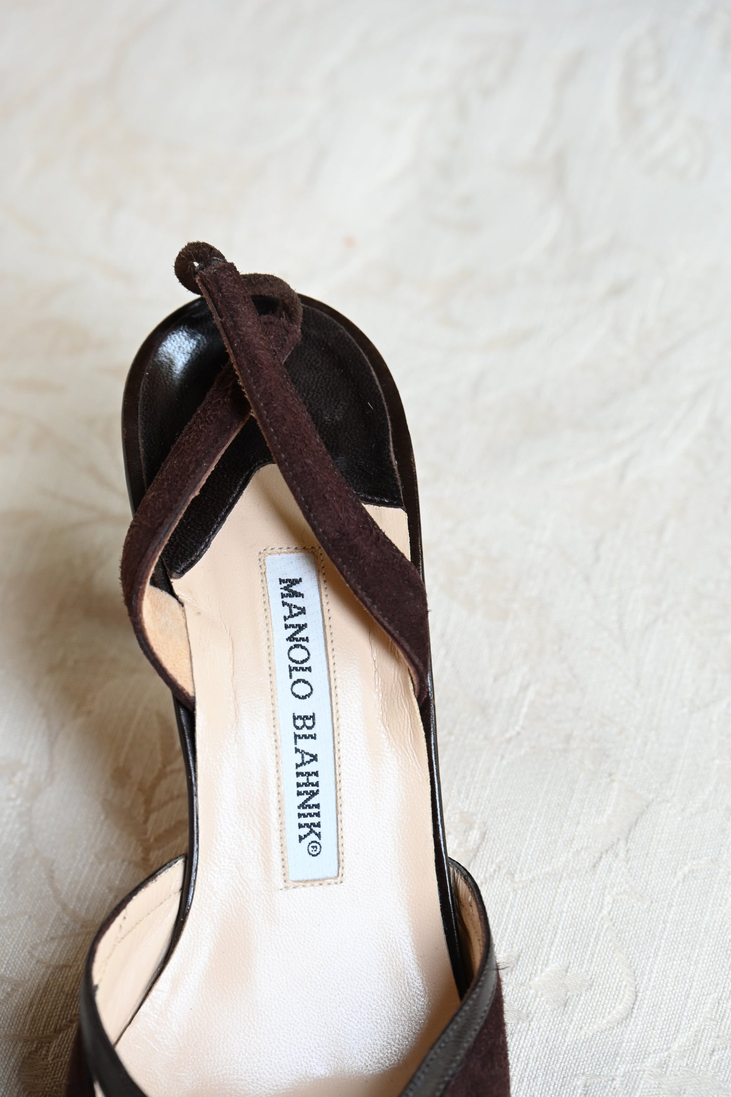 Manolo Blahnik Suede Slingback Heels