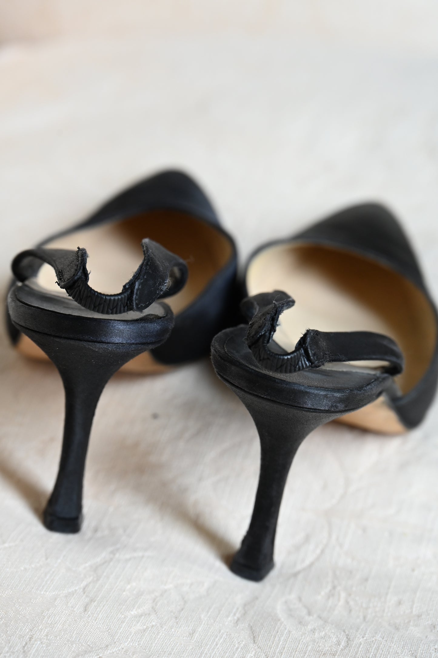 Manolo Blahnik Satin Slingback Heels