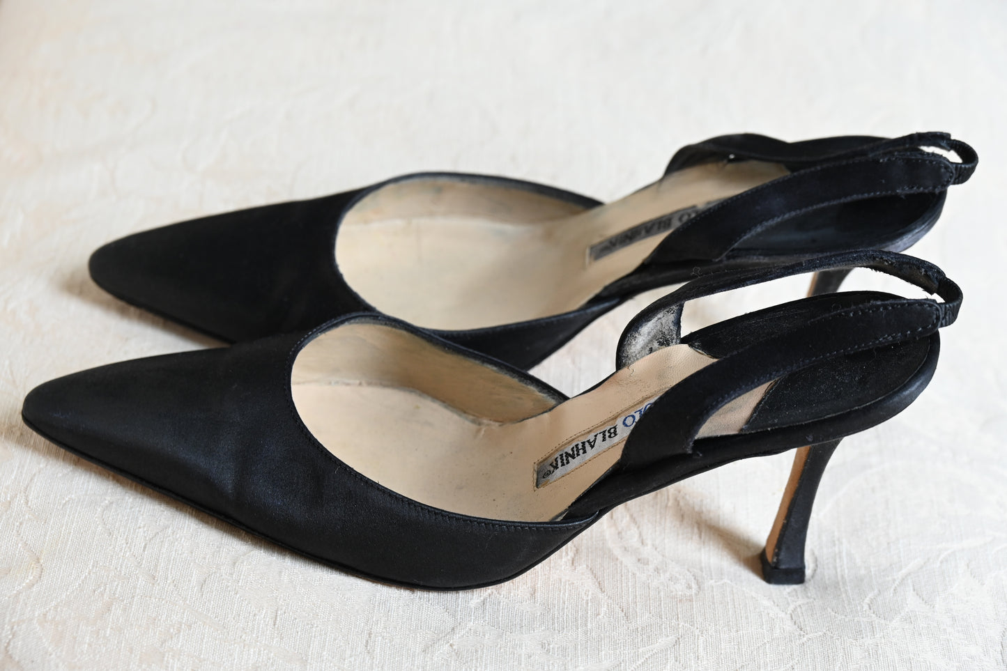 Manolo Blahnik Satin Slingback Heels