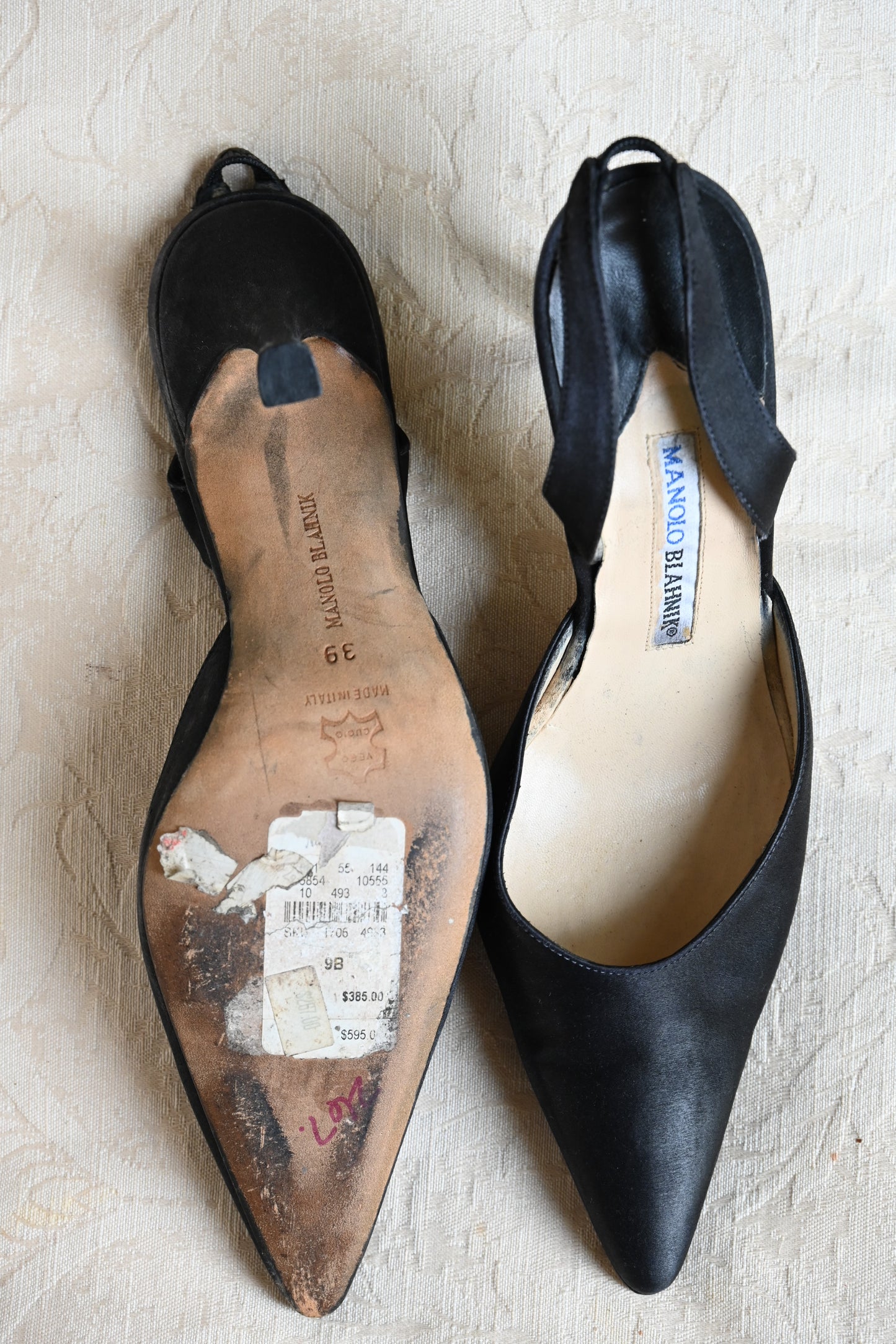 Manolo Blahnik Satin Slingback Heels